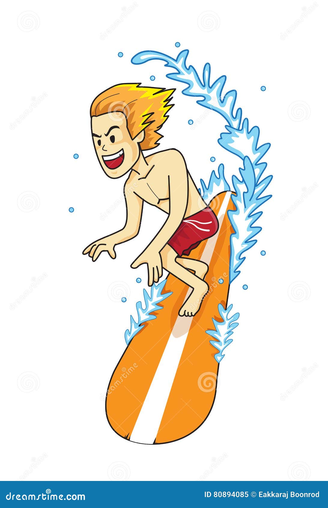 Surfer surfboard man sea stock vector. Illustration of summer 80894085
