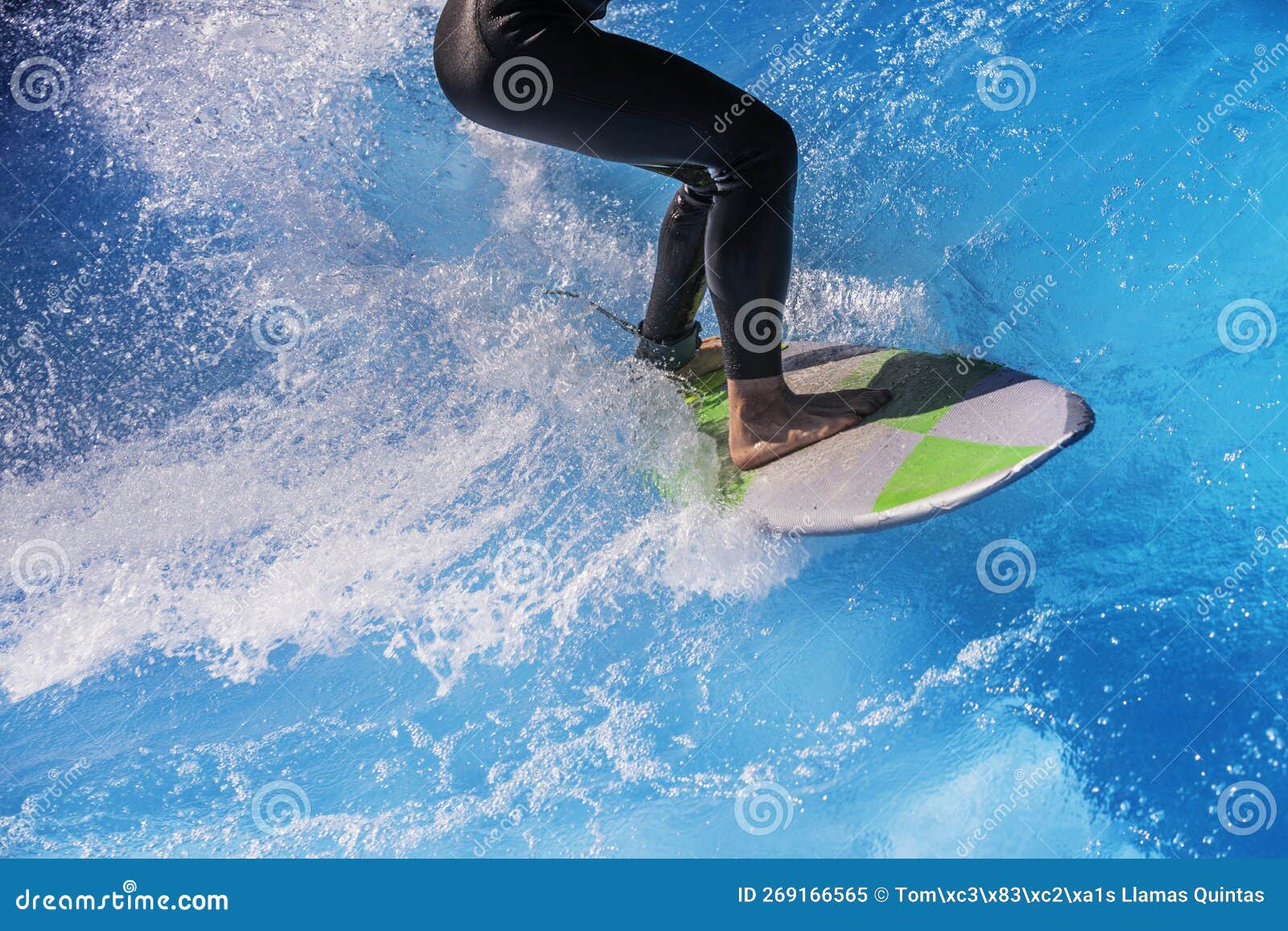 A Surfer after the Take Off Surfing the Wall of the Wave Stock Image