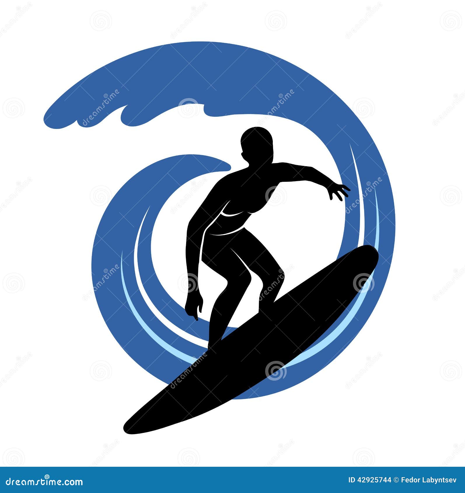 Surfer on Waves an Illustration on a White Background Stock Vector ...