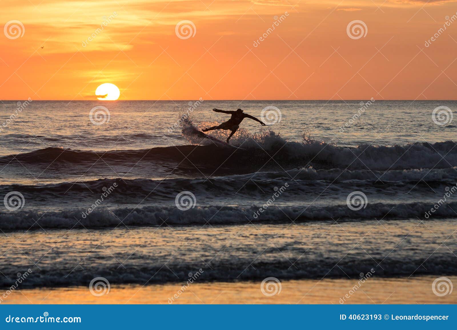 surfers in the sunset at playa negra, costa rica