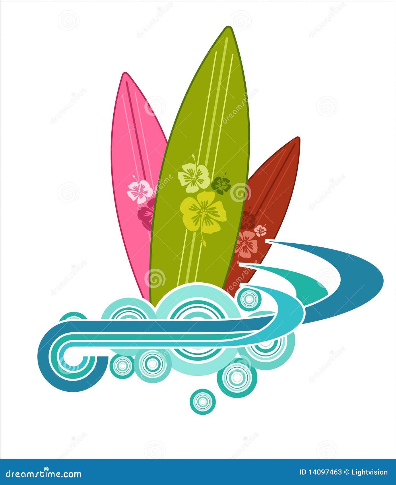 Surfing Elements stock vector. Illustration of exotic 14097463