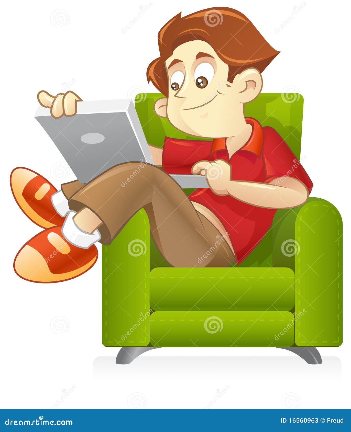 Surfing the on Sofa Stock Illustration Illustration of