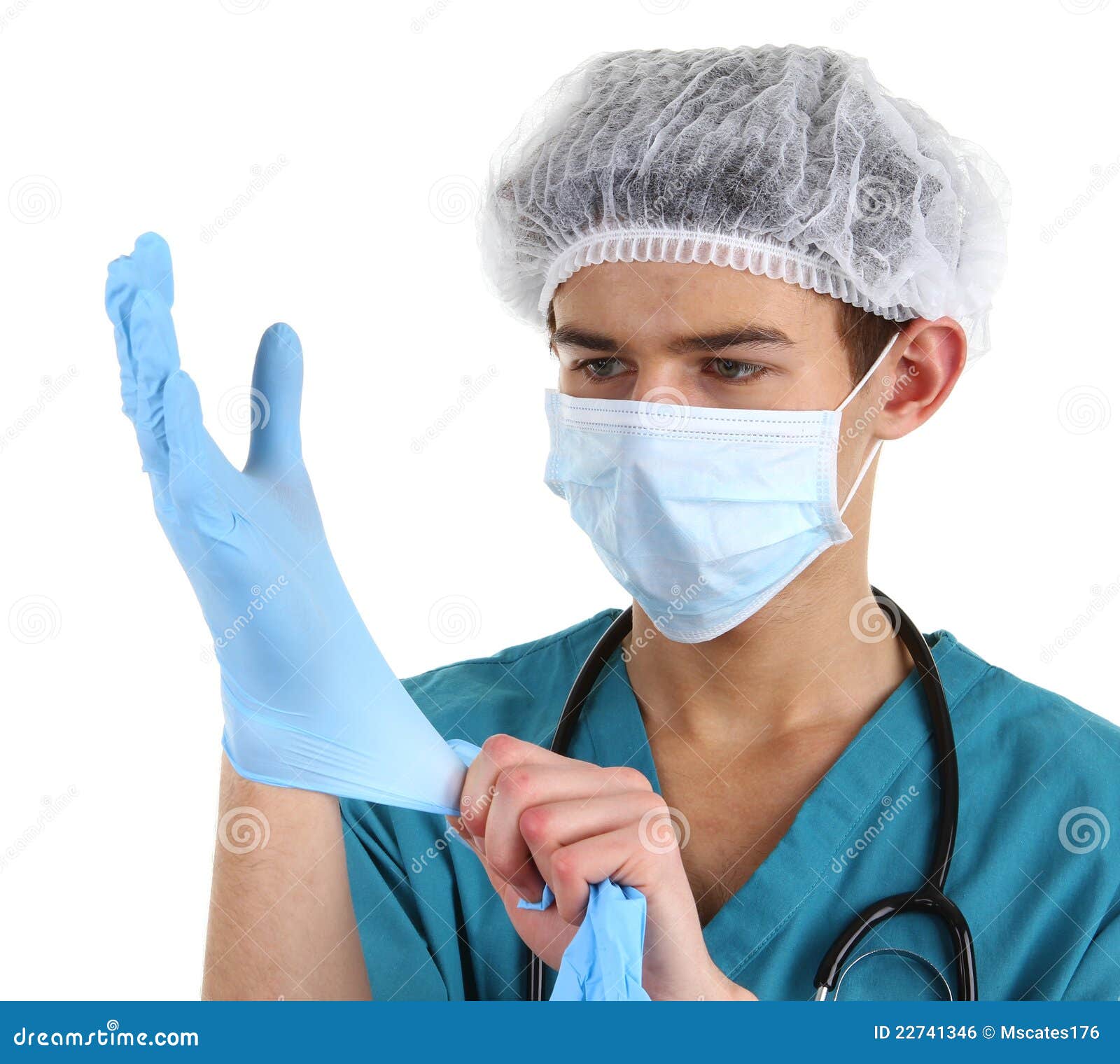 Surgeon with gloves stock photo. Image of isolated, background 22741346