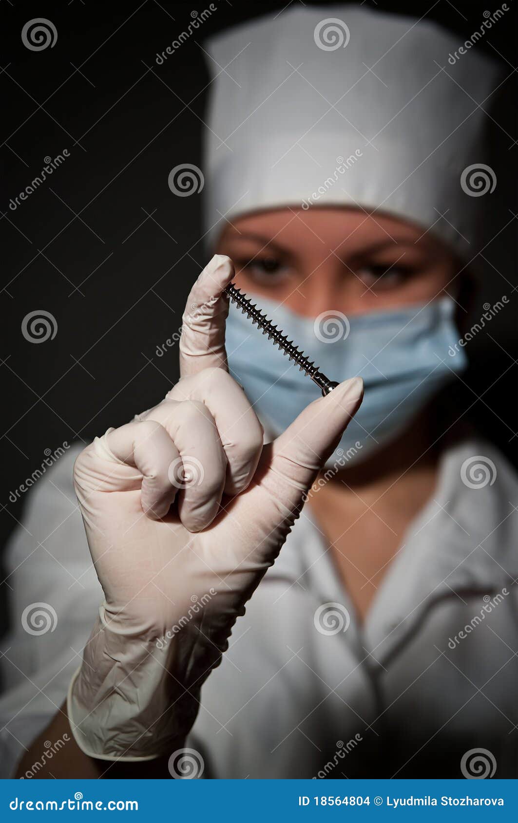 Surgeon Holding Nail for Osteosynthesis Stock Photo Image of skeletal