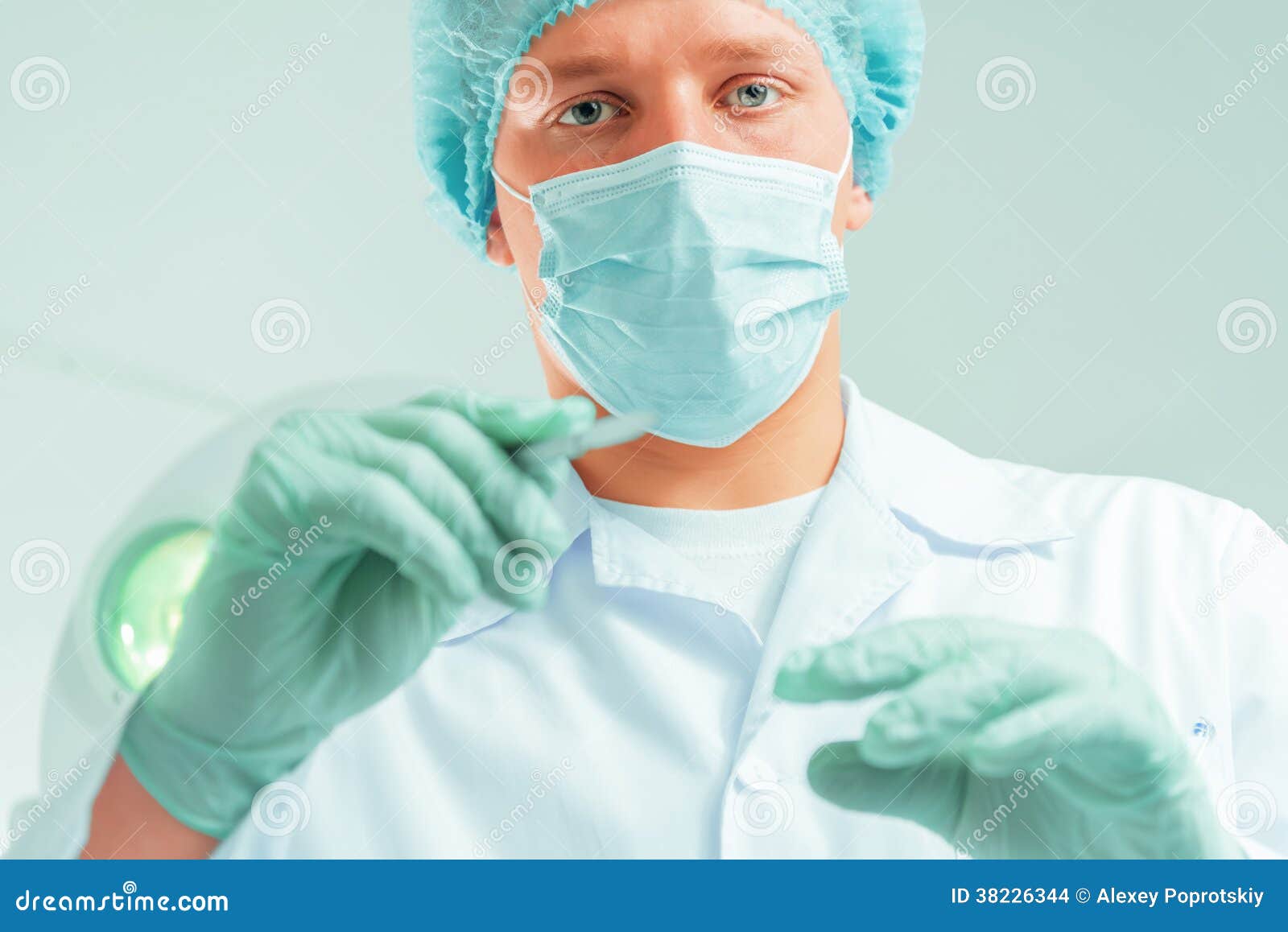 Surgeon with a scalpel stock photo. Image of instrument 38226344
