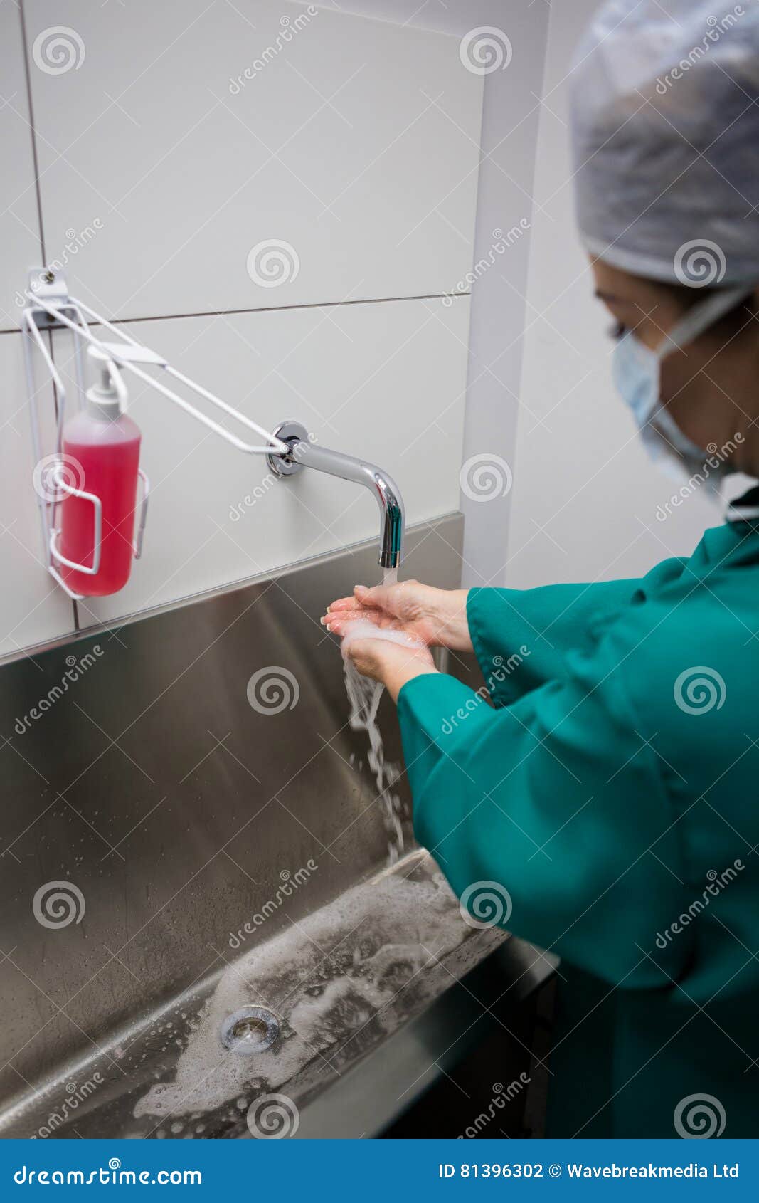 Surgeon washing hands stock photo. Image of clean, emergency 81396302