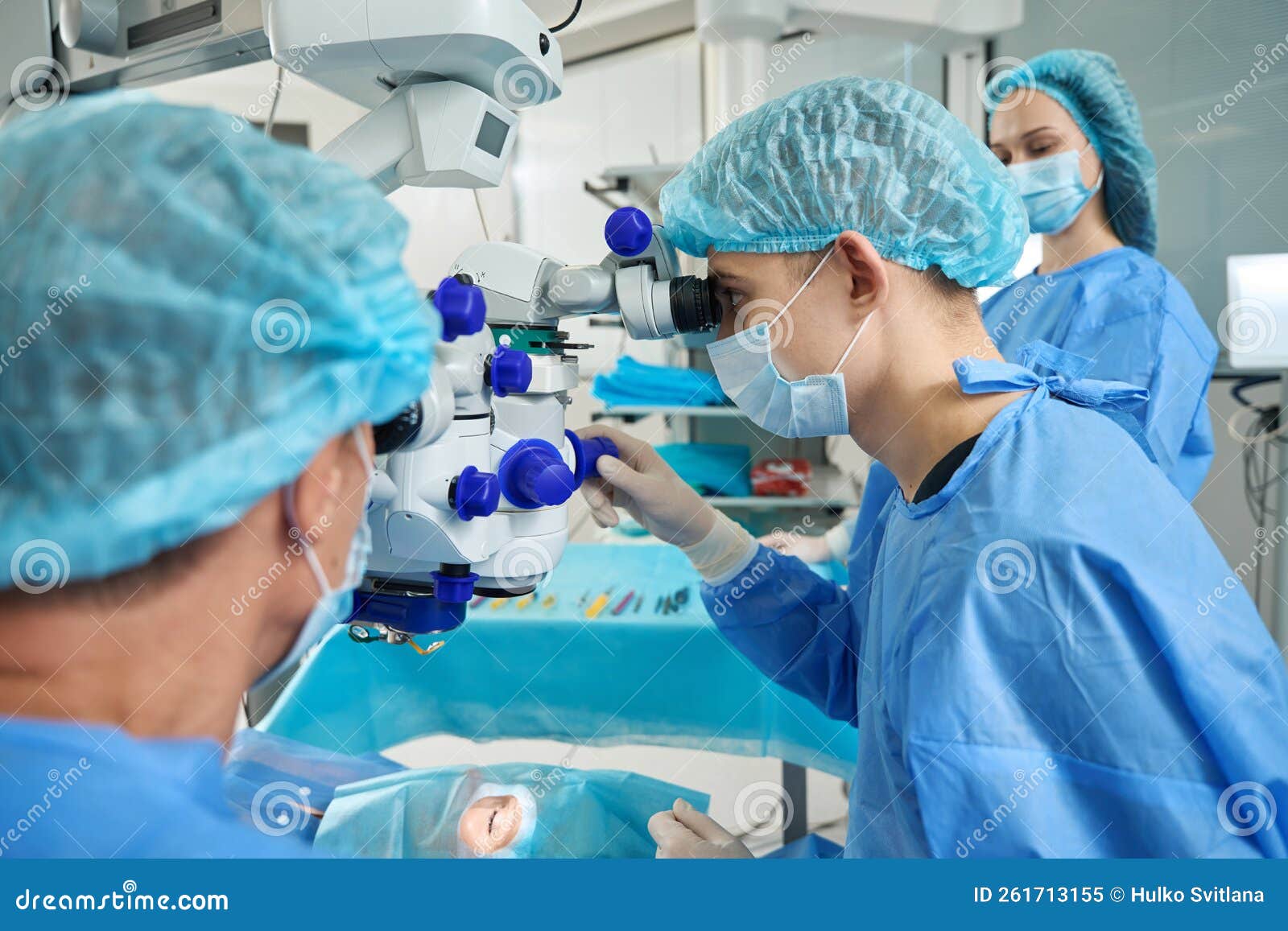 Surgeons Doing a Laser Vision Correction Operation Stock Image Image of eyes, medical 261713155