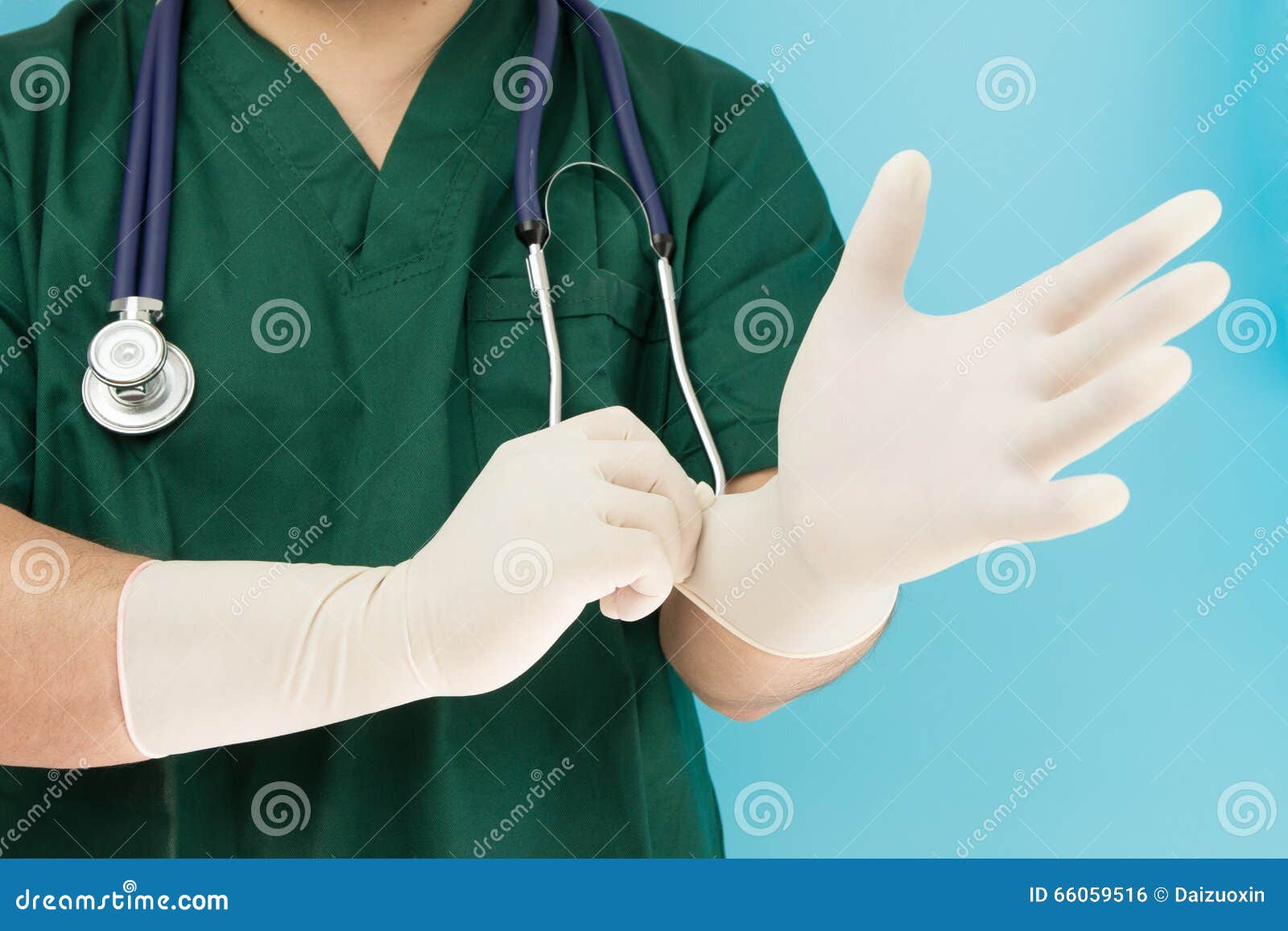 surgeons with latex gloves