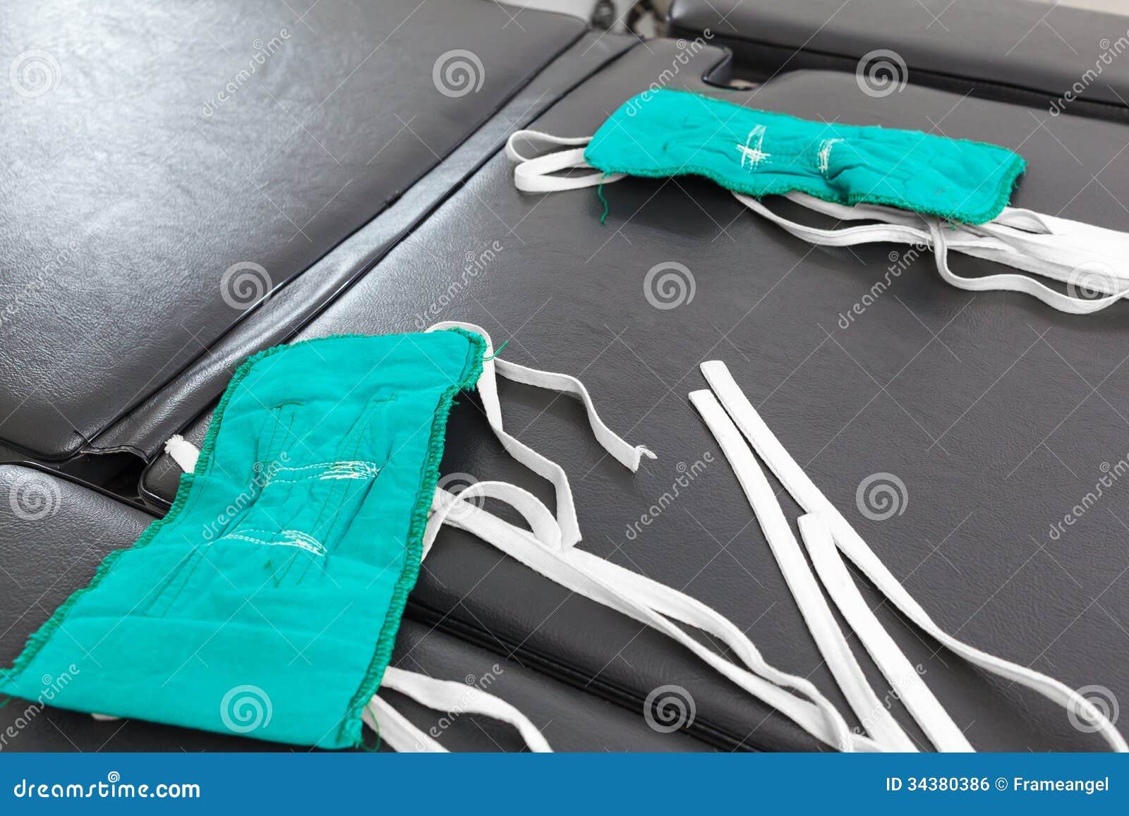 Surgery mask on bed stock photo. Image of face, care 34380386