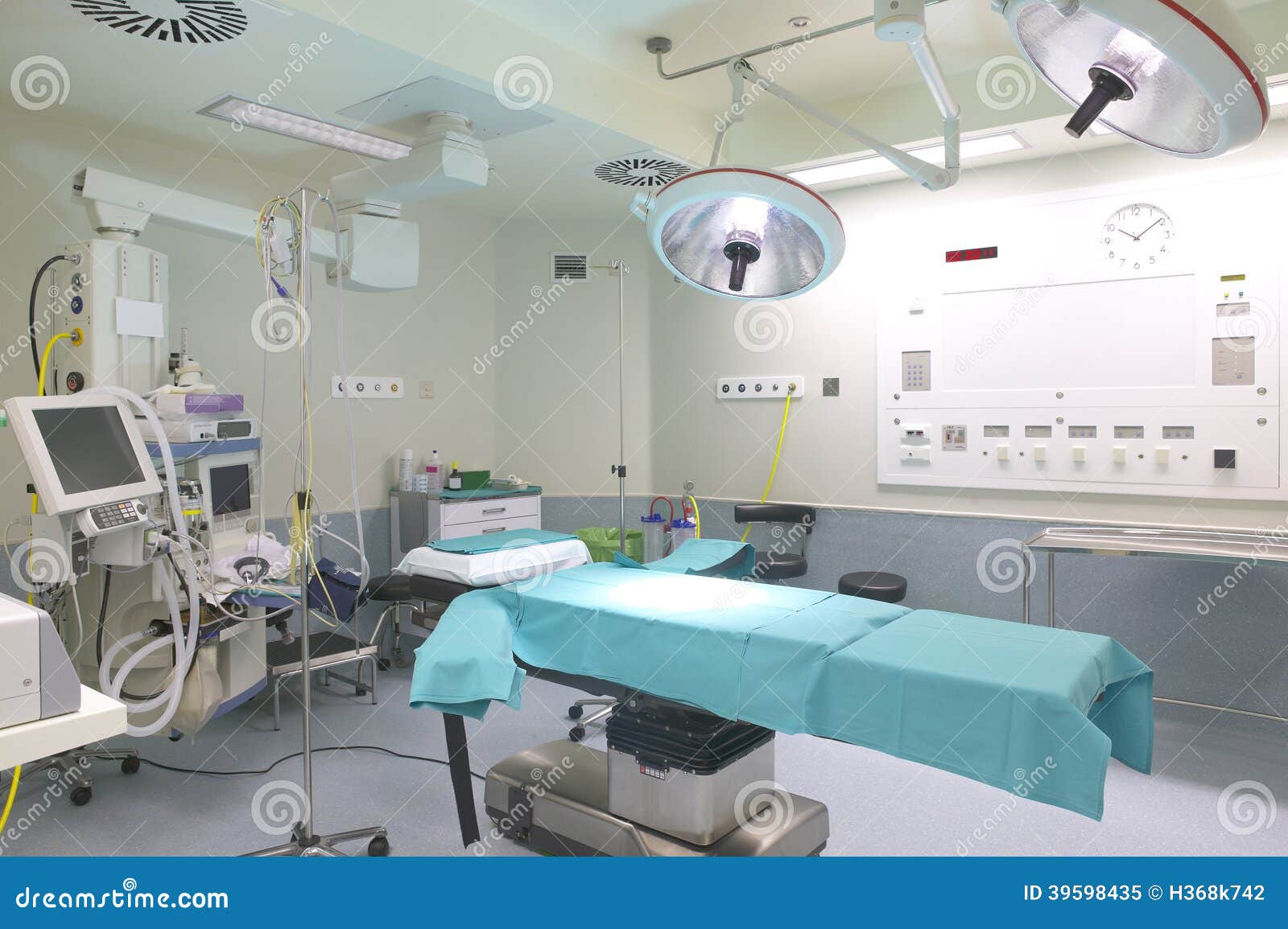 Surgery Room with Bed and Machinery. Stock Image Image of health