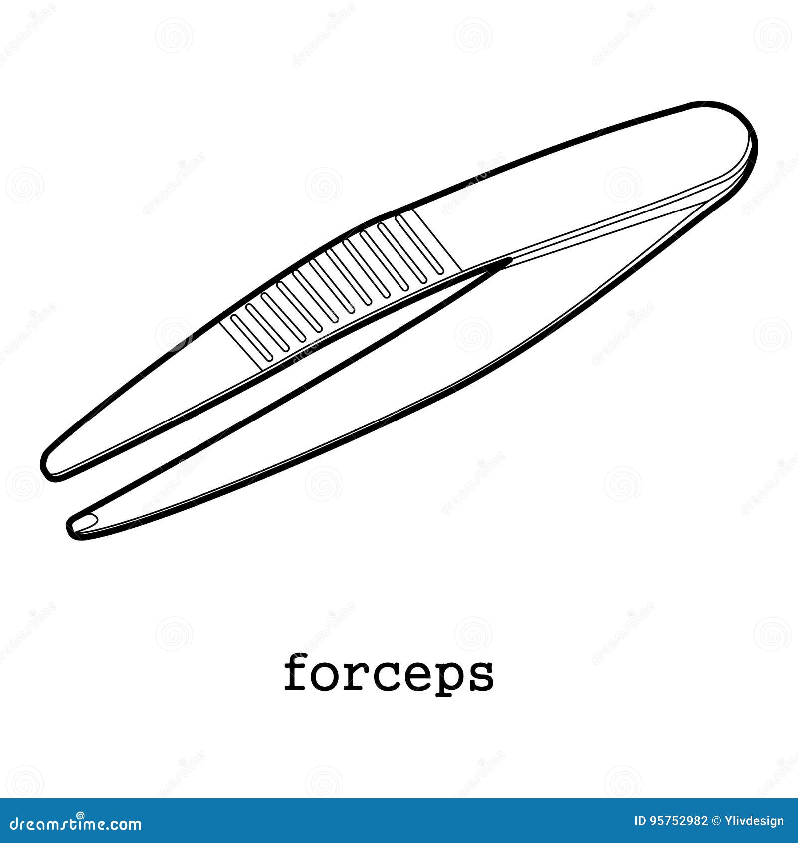 Surgical Forceps Isolated On White. Stock Illustration | CartoonDealer ...