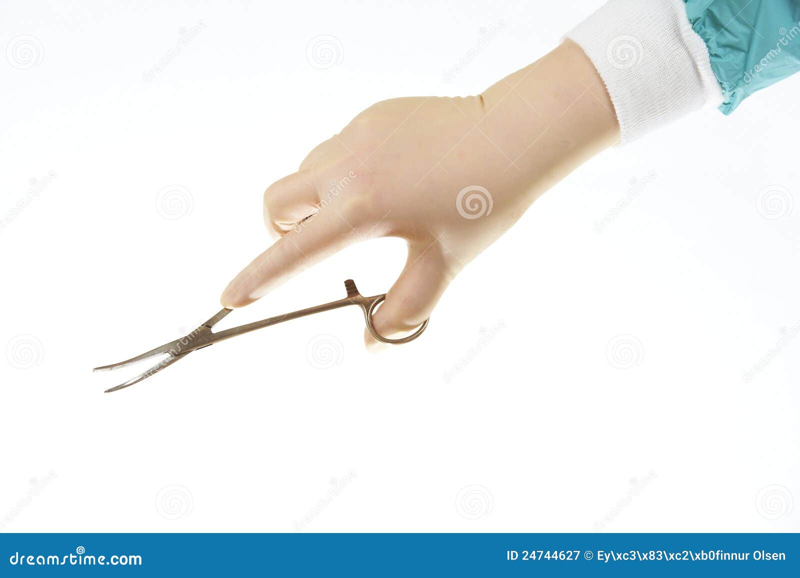Surgical Instrument On White Background. Umbilical Cord Cutting Scissor