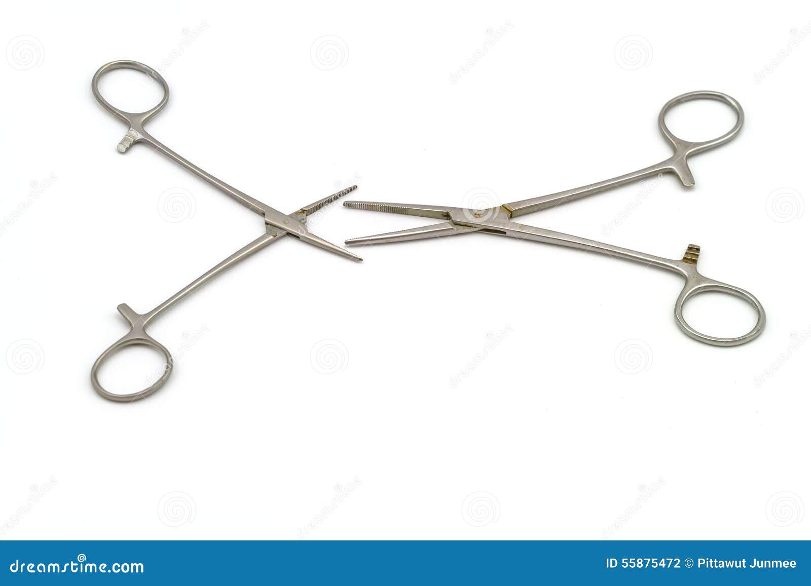 Surgical Instrument (hemostat or Artery Clamp ) on White Background