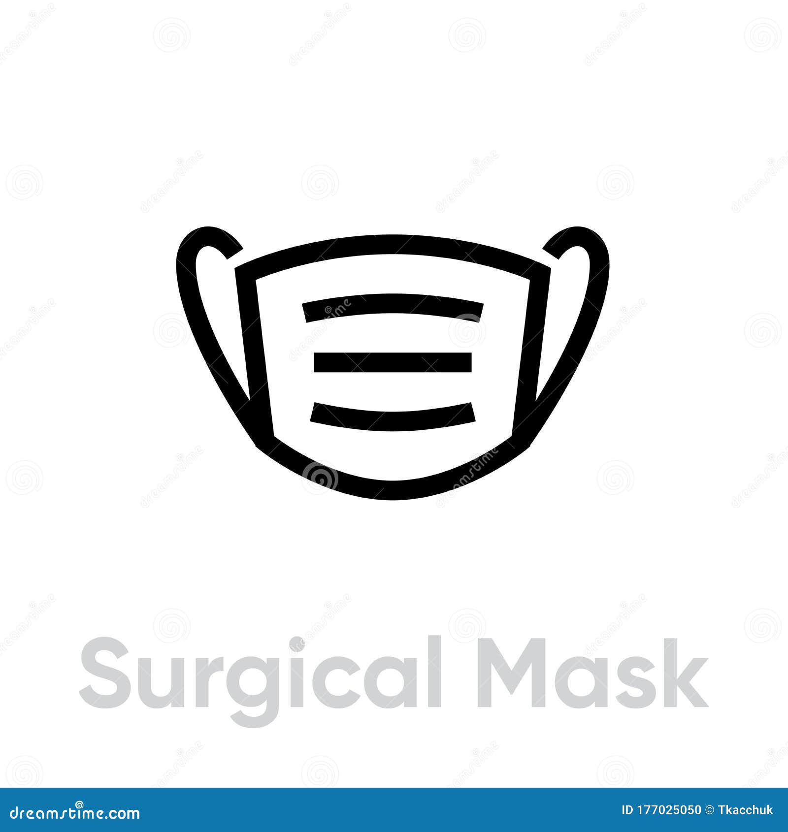 surgical mask icon. editable line .