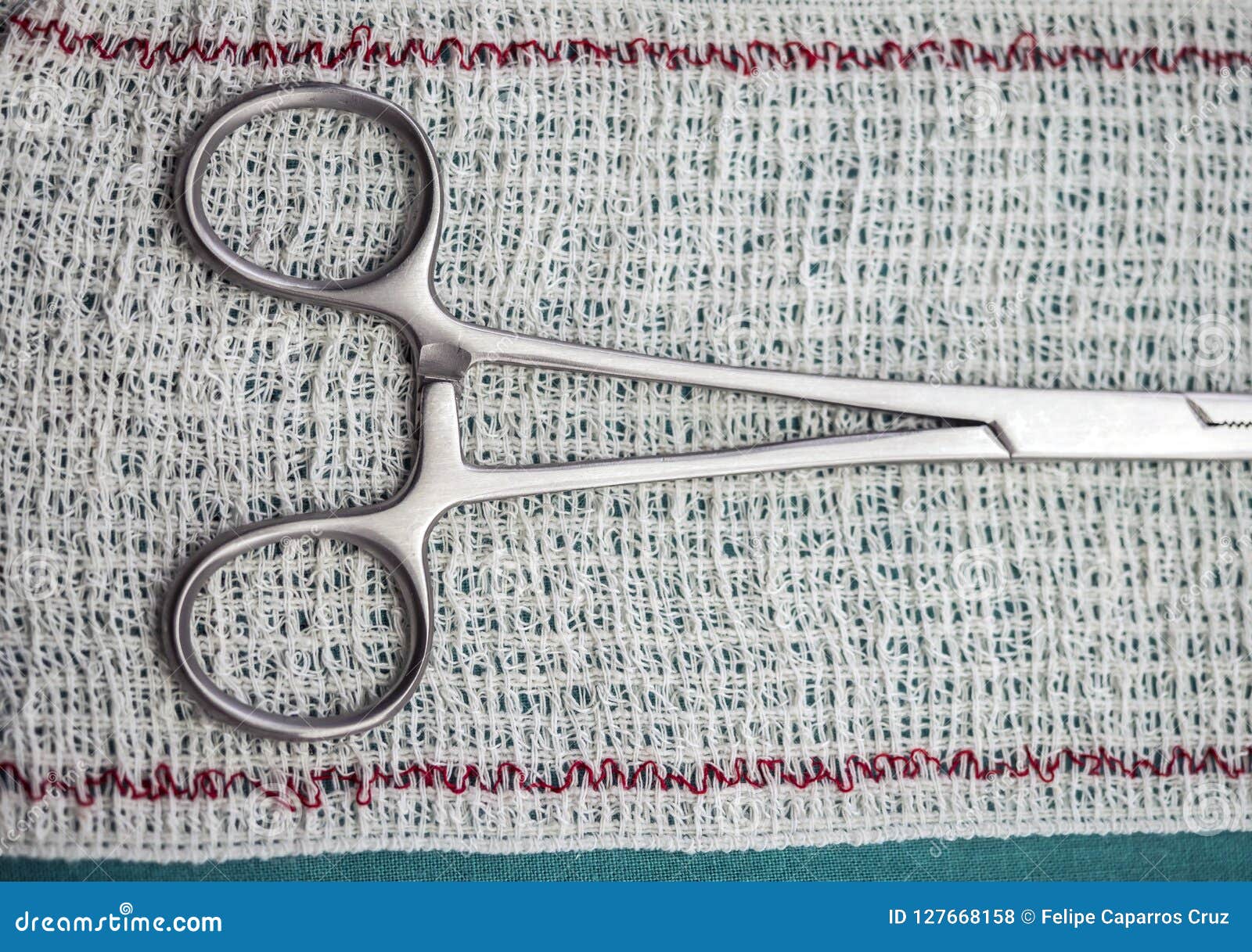 Surgical Scissors on a Bandage Stock Photo Image of operation