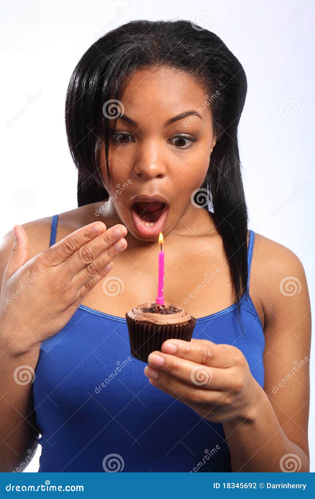 Surprise Birthday Candle and Chocolate Cake Stock Photo Image of