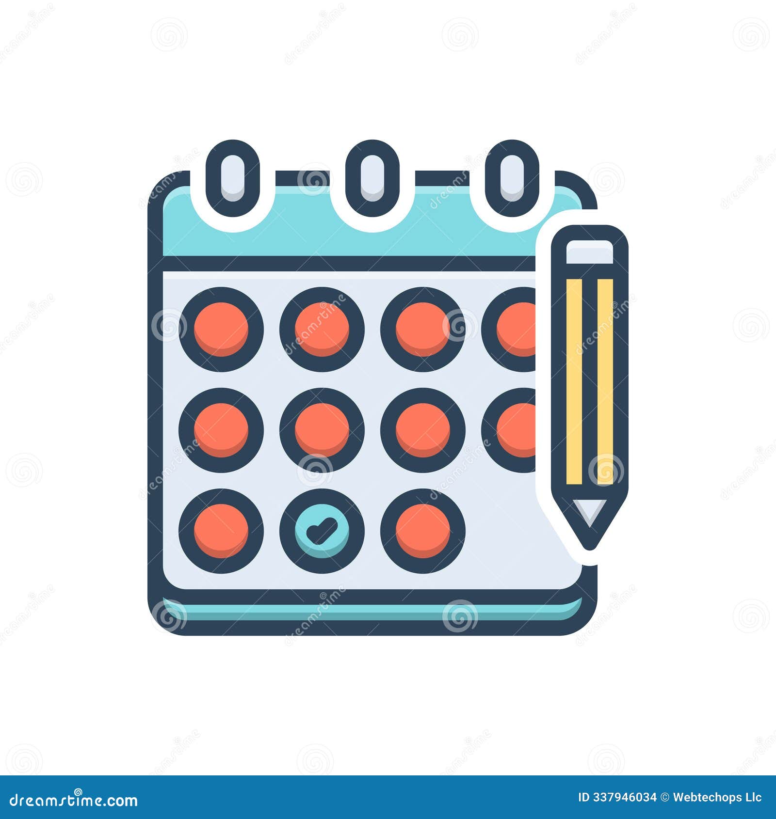 Color Illustration Icon for Surprise Calendar and Agenda Stock