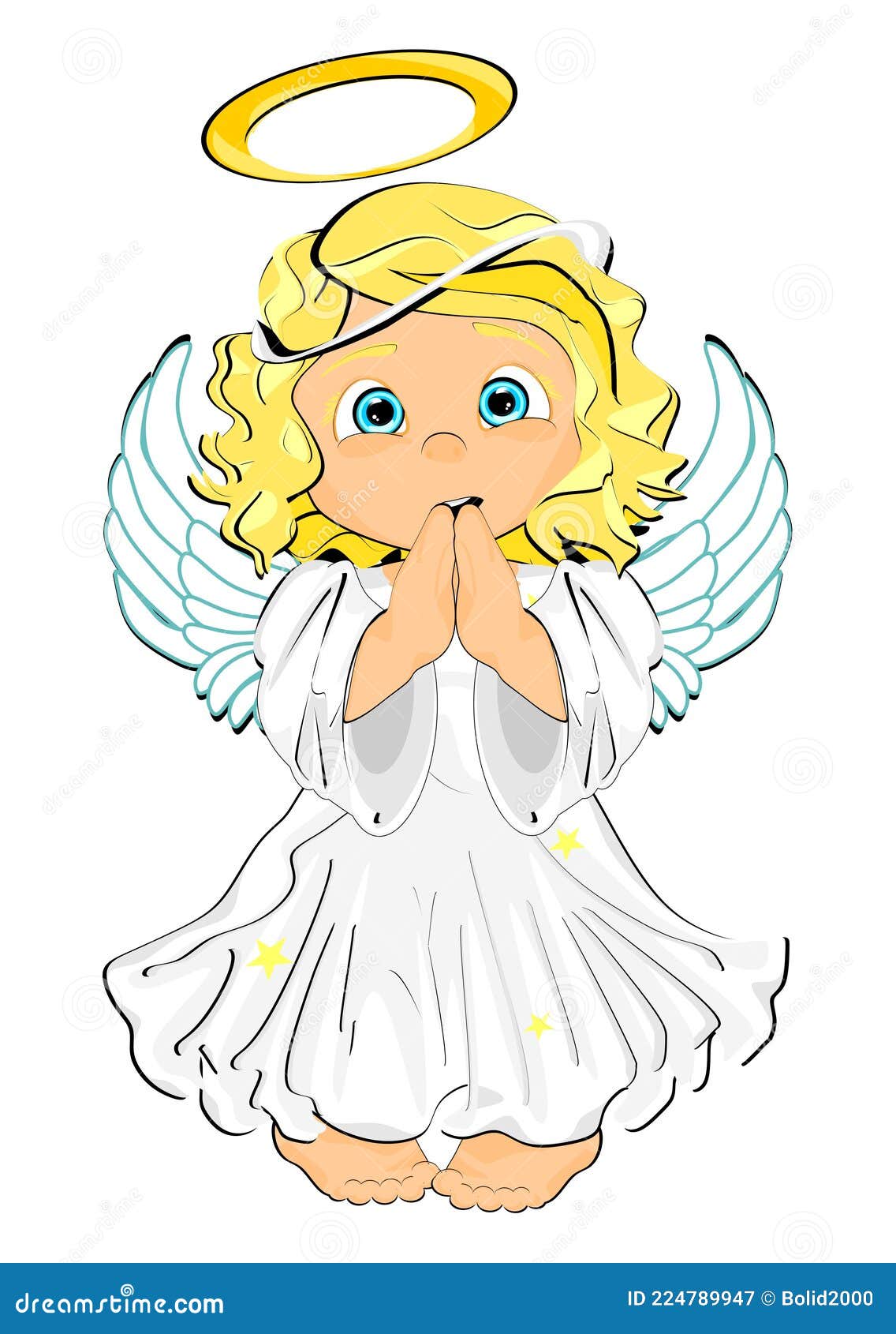 Cute angel cartoon stock illustration. Illustration of fairy - 224789947