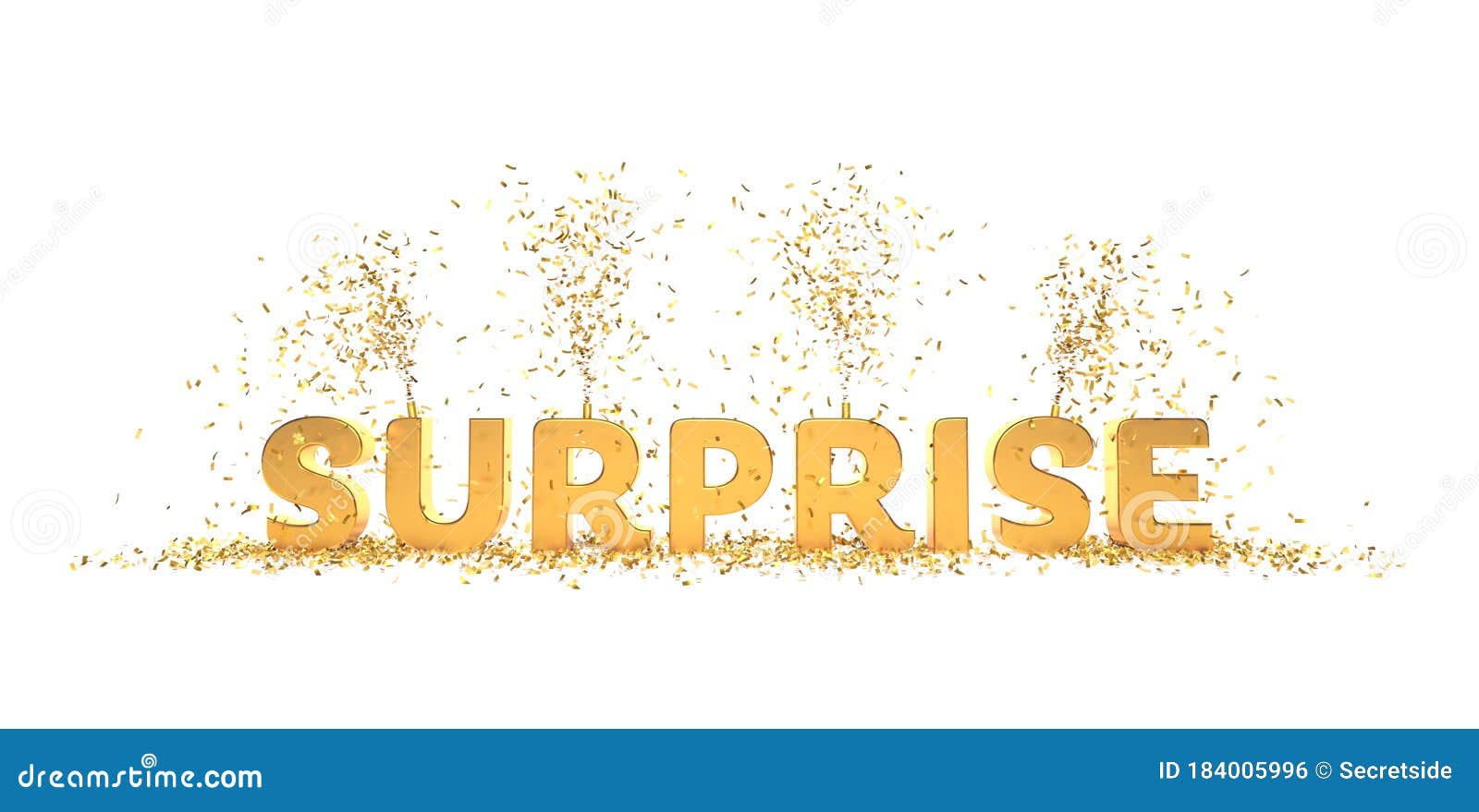Surprise Text Golden Letters 3D Rendering Stock Illustration - Illustration  of rendering, surprise: 184005996