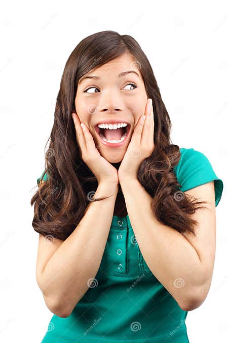 Surprise Woman Looking Away Stock Photo - Image of adult, advertisement ...