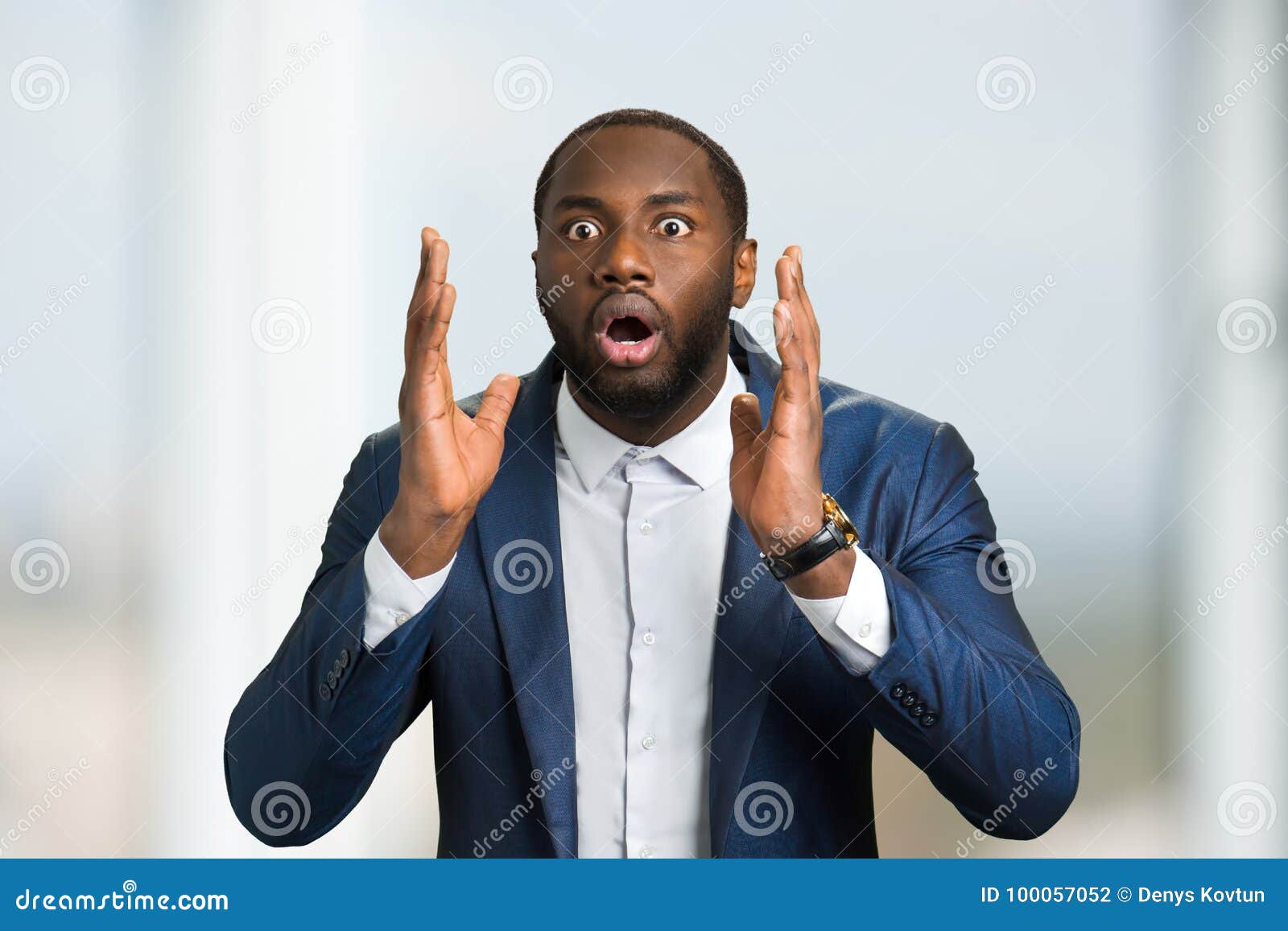 Surprised Afro American Businessman. Stock Photo - Image of person ...