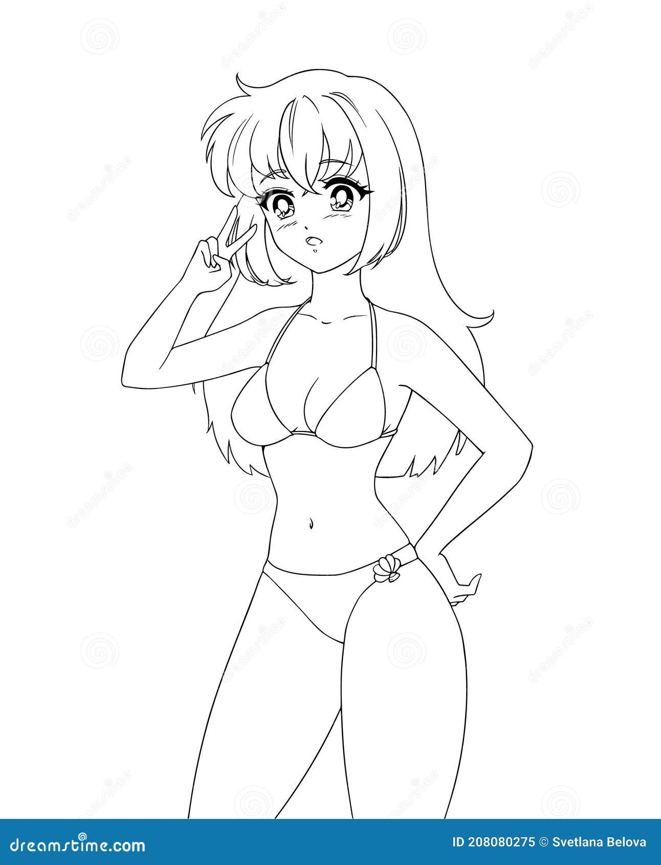 Cute Anime Manga Girl Wearing Swimsuit Bikini Isolated on White Background Stock Vector - Illustration of game, people: 208080275 Cute Anime Manga Girl Wearing Swimsuit Bikini Isolated on White Background Stock Vector - Illustration of game, people: 208080275