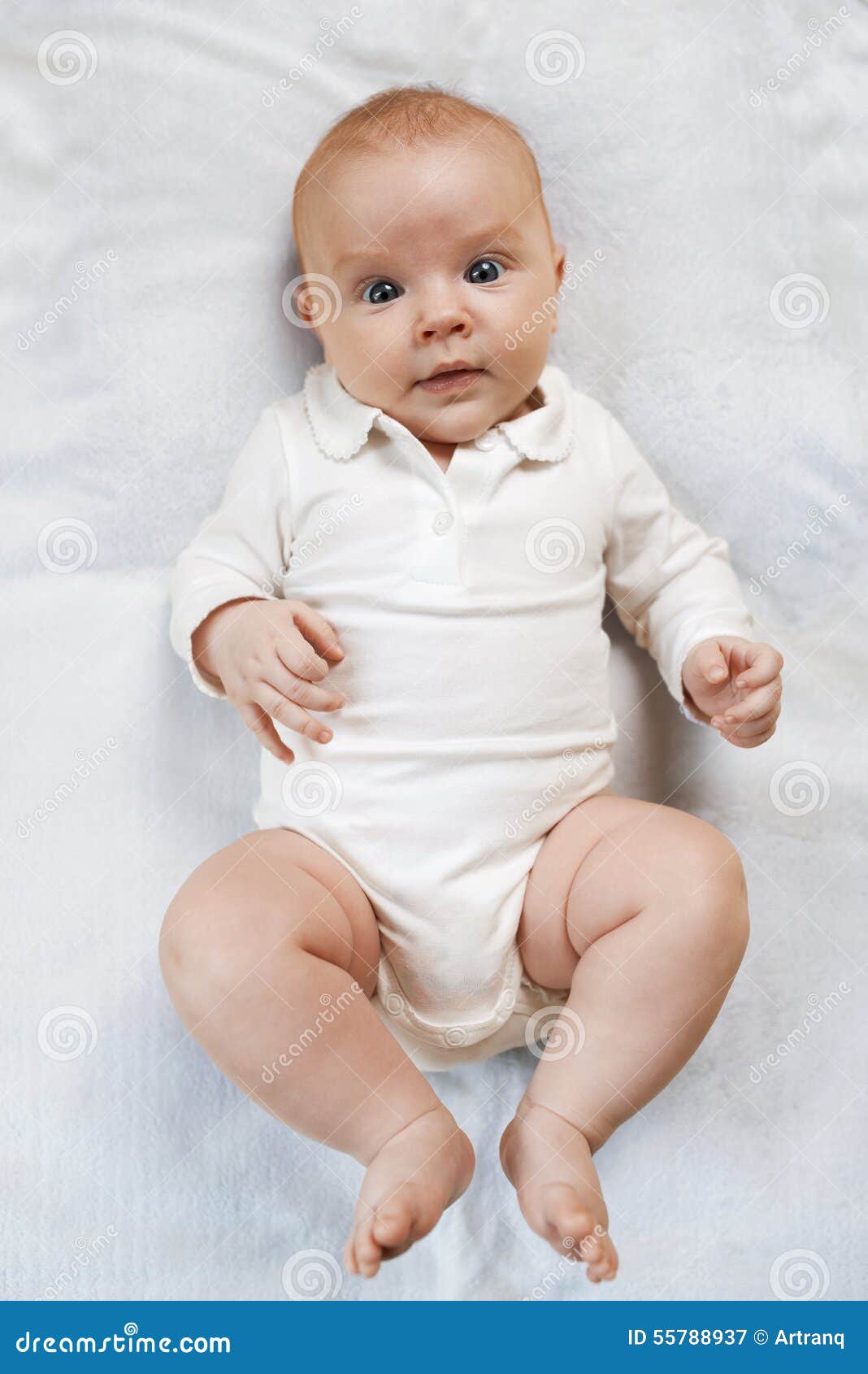 Surprised baby on diaper stock image. Image of suckling - 55788937