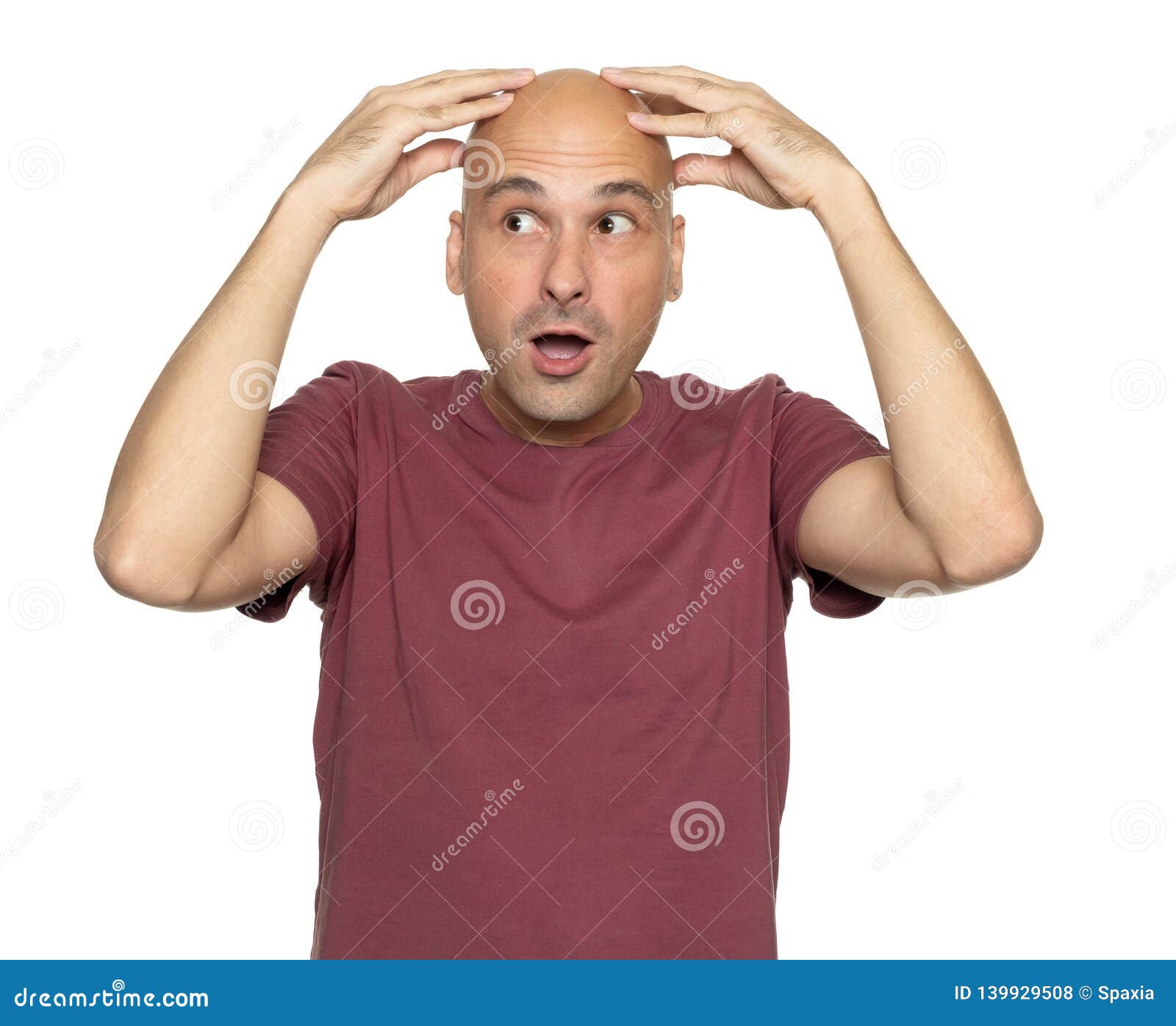 Surprised Bald Man Holds His Head in Hands Stock Photo - Image of funny, hands: 139929508 Surprised Bald Man Holds His Head in Hands Stock Photo - Image of funny, hands: 139929508