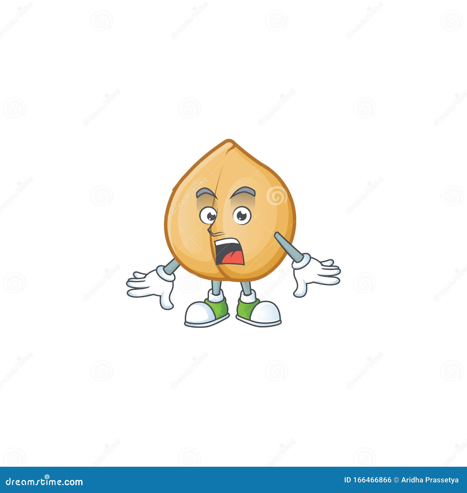 Surprised Chickpeas Face Gesture on Cartoon Style Stock Vector