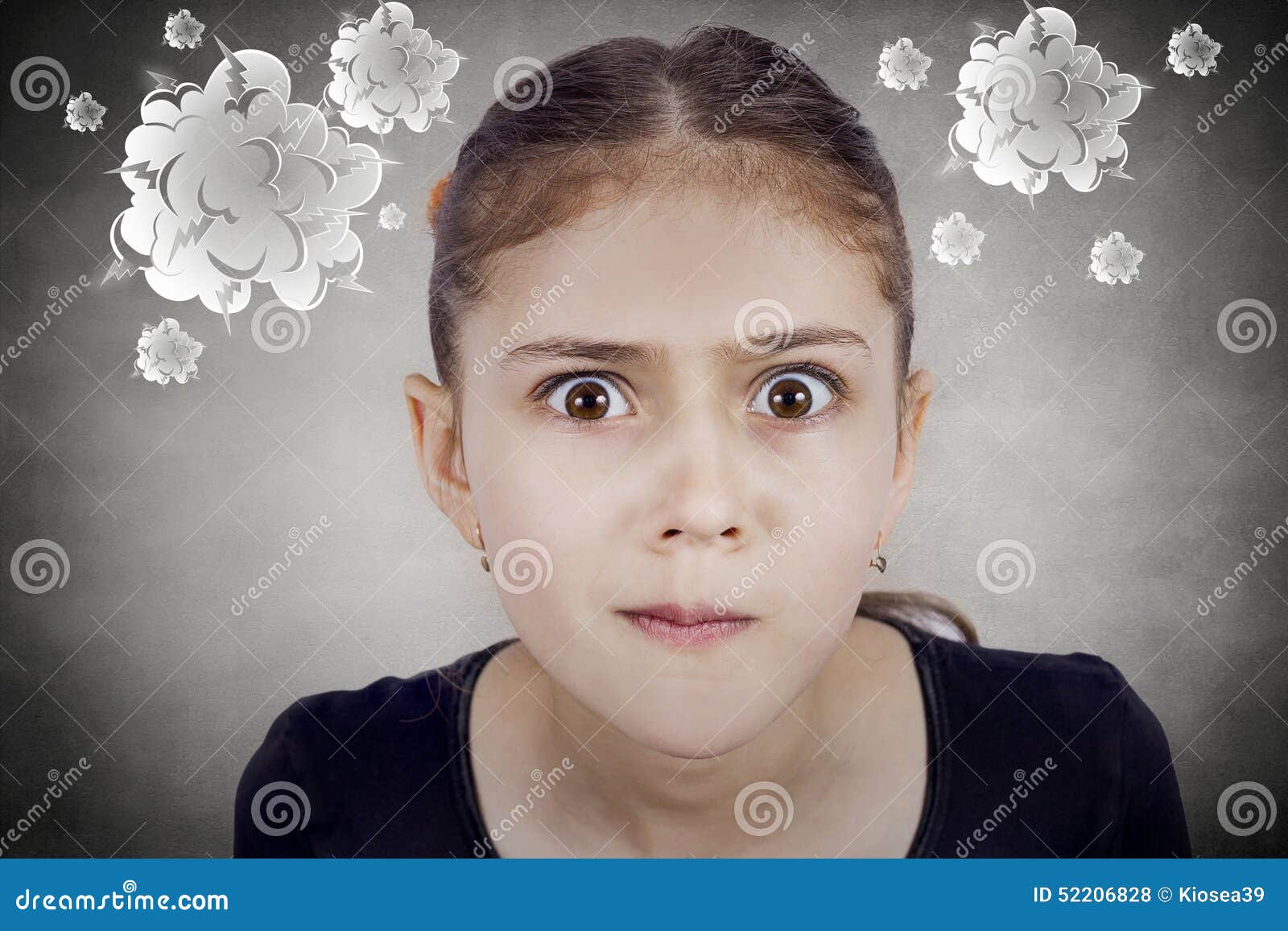 Surprised, Confused Funny Looking Little Girl Stock Photo - Image of  aggressive, funny: 52206828