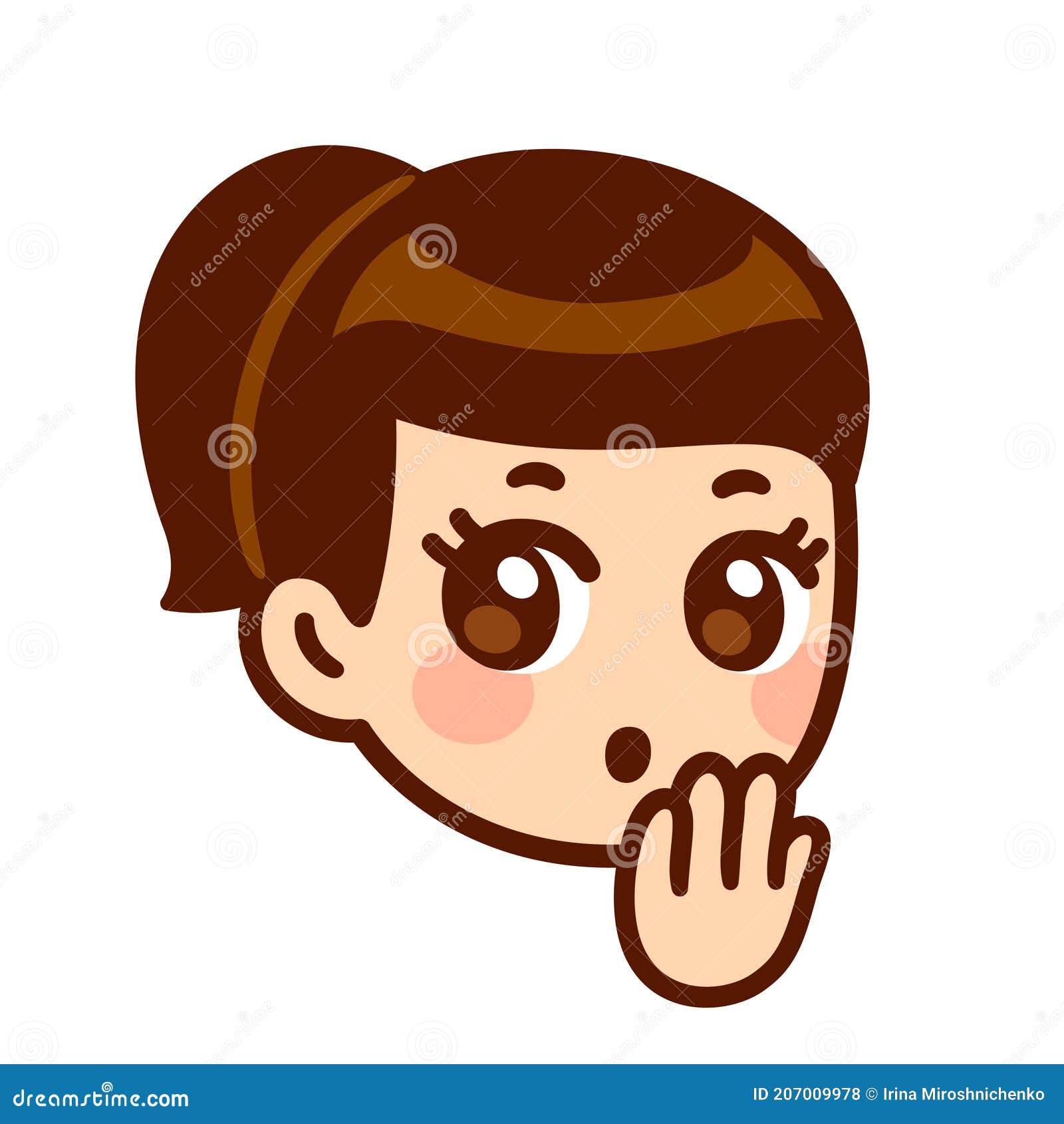 Premium Vector | Surprised anime face. funny round eyes and kawaii big  mouth.