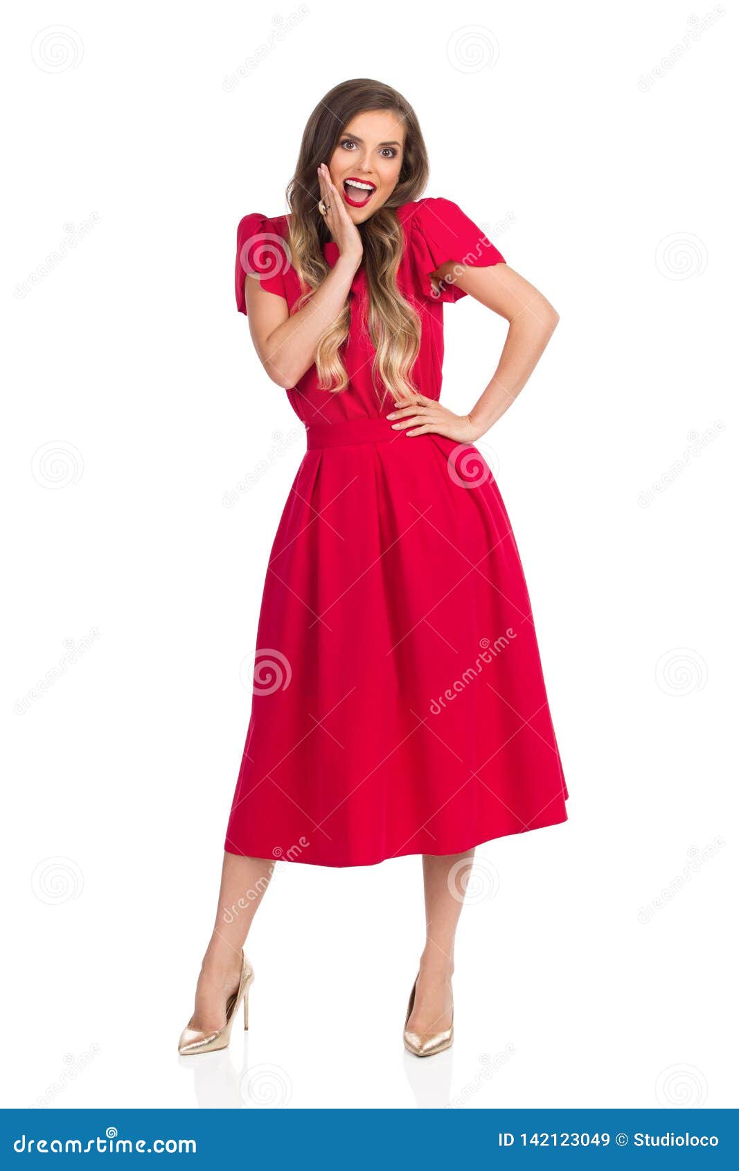 red dress with what color heels