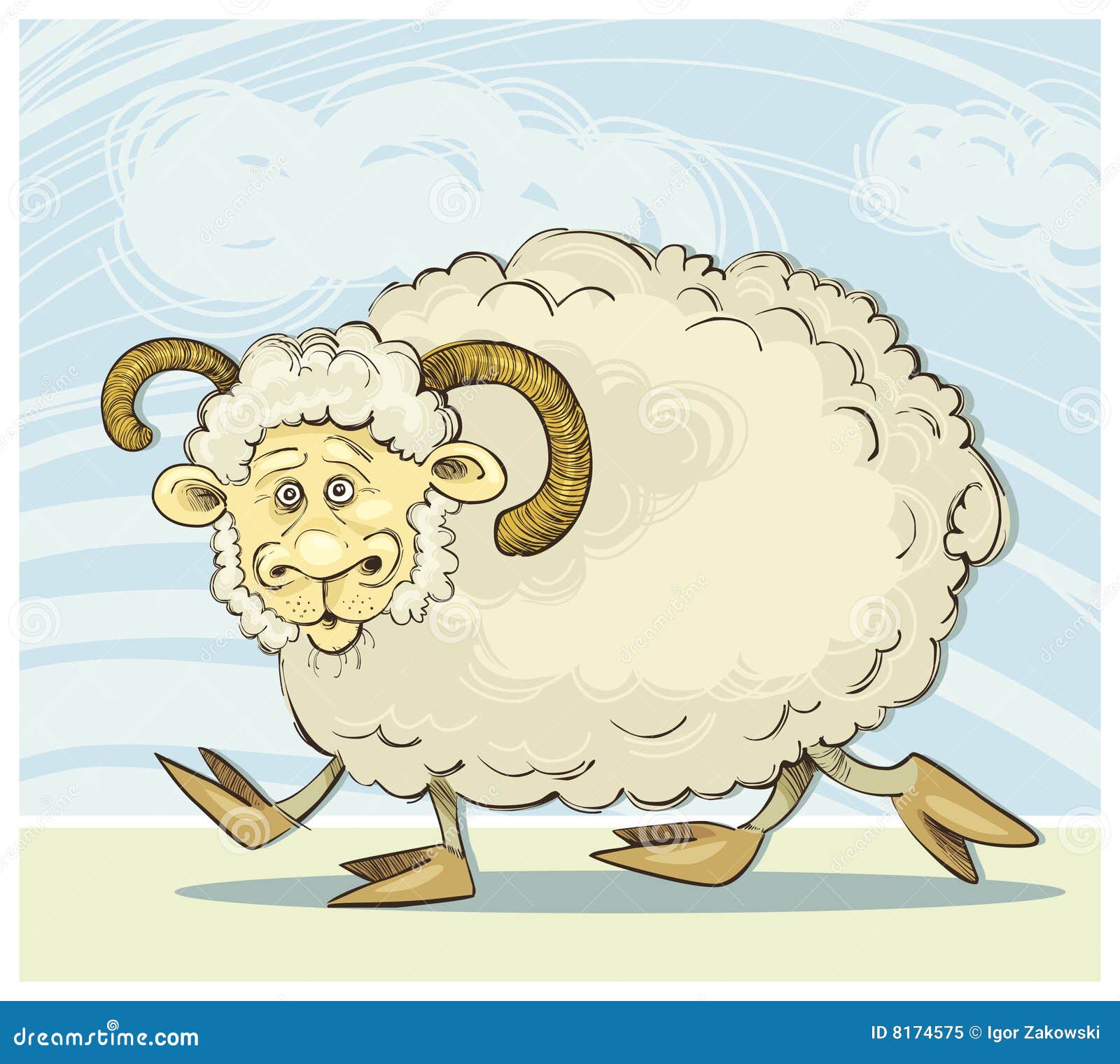 Surprised ram stock vector. Illustration of cloud, horn - 8174575