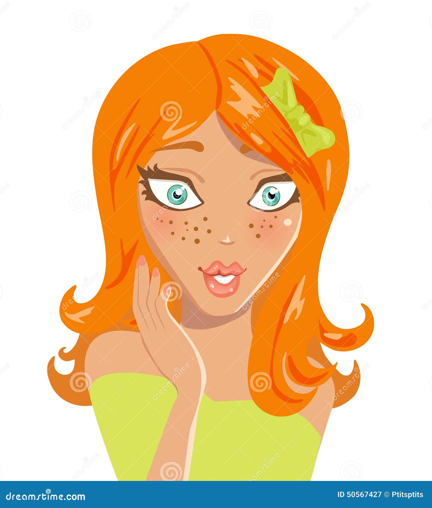 Surprised redhaired girl stock vector. Illustration of person 50567427