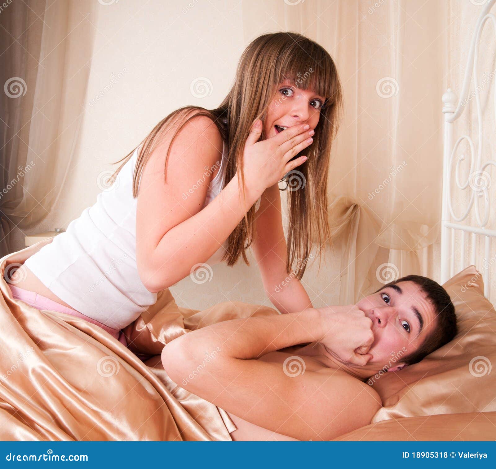Surprised sex couple stock photo