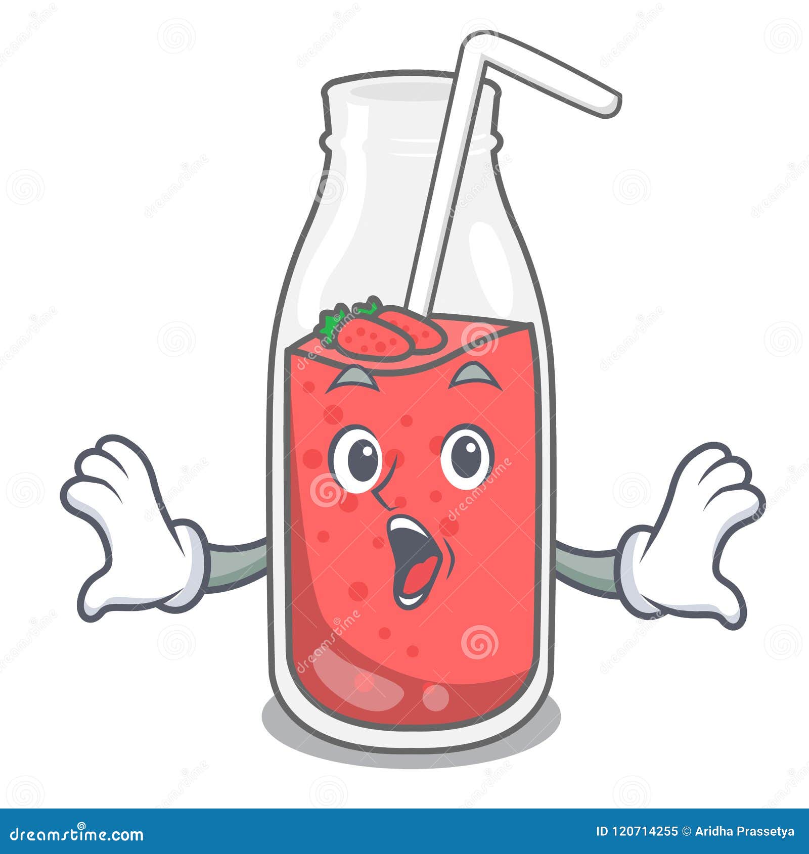 Surprised Strawberry Smoothie Mascot Cartoon Stock Vector ...