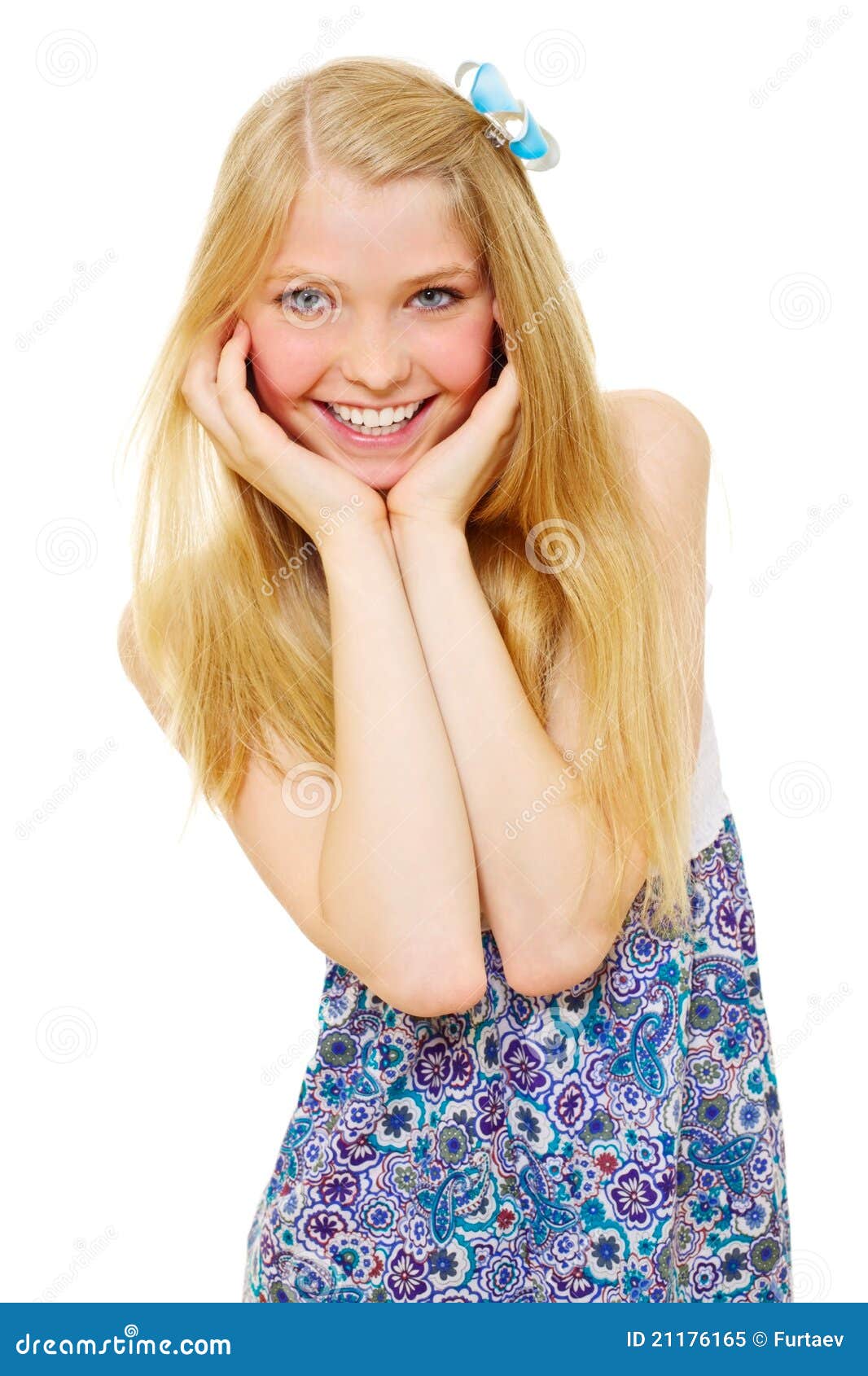 Blonde Teen Girl Smiling