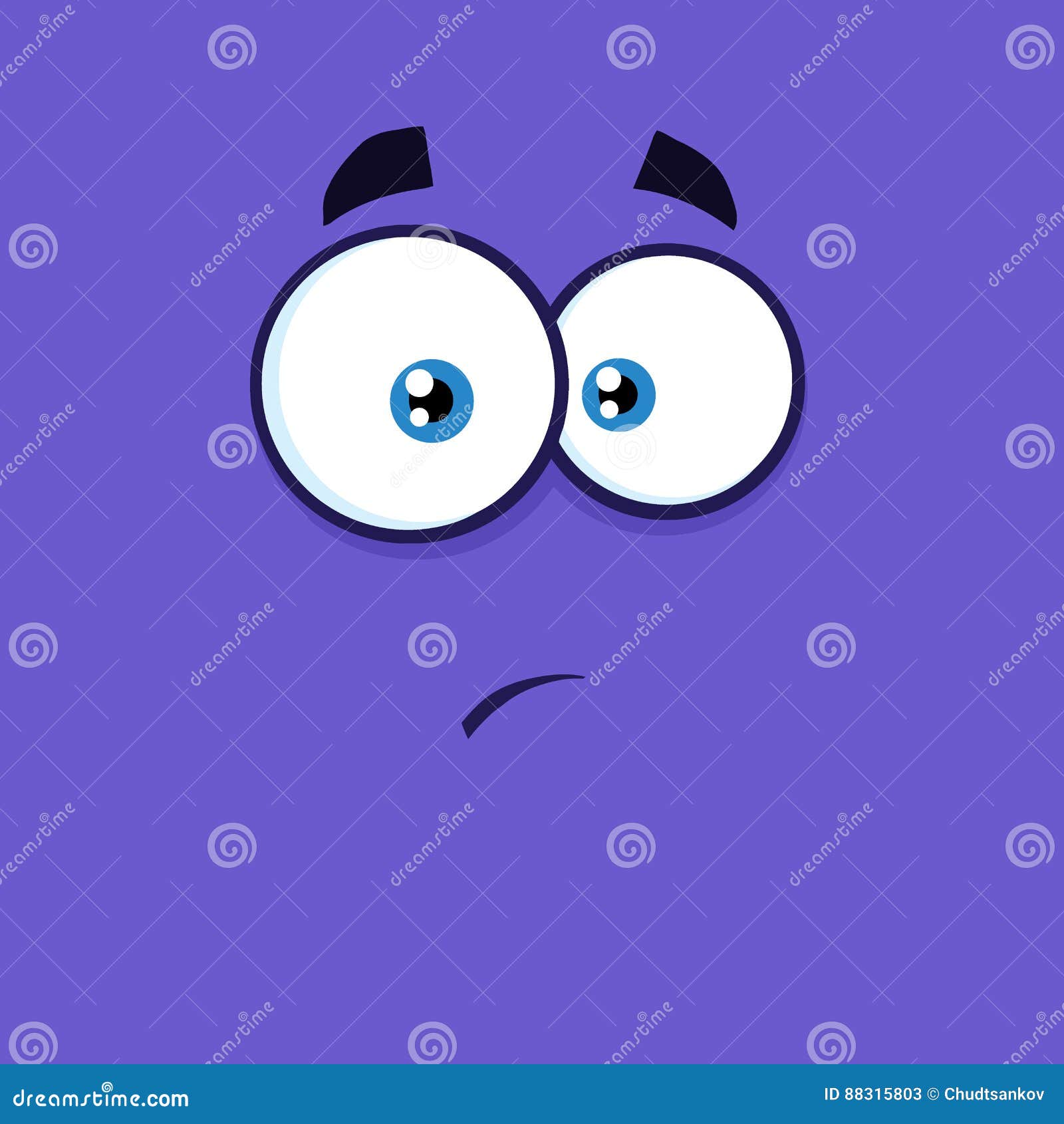 Scared Cartoon Face Expression Royalty-Free Stock Image - Storyblocks