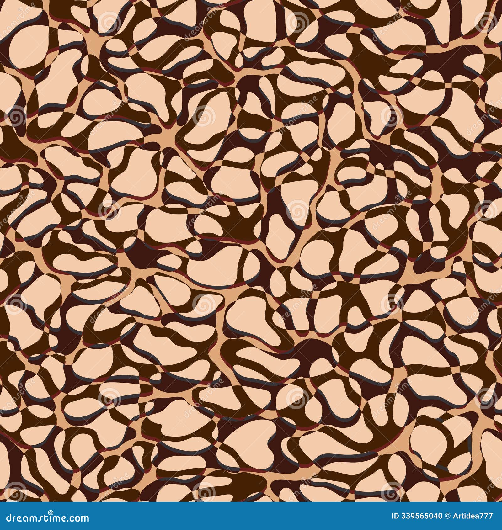 surreal abstract seamless texture in cozy boho earth colors.