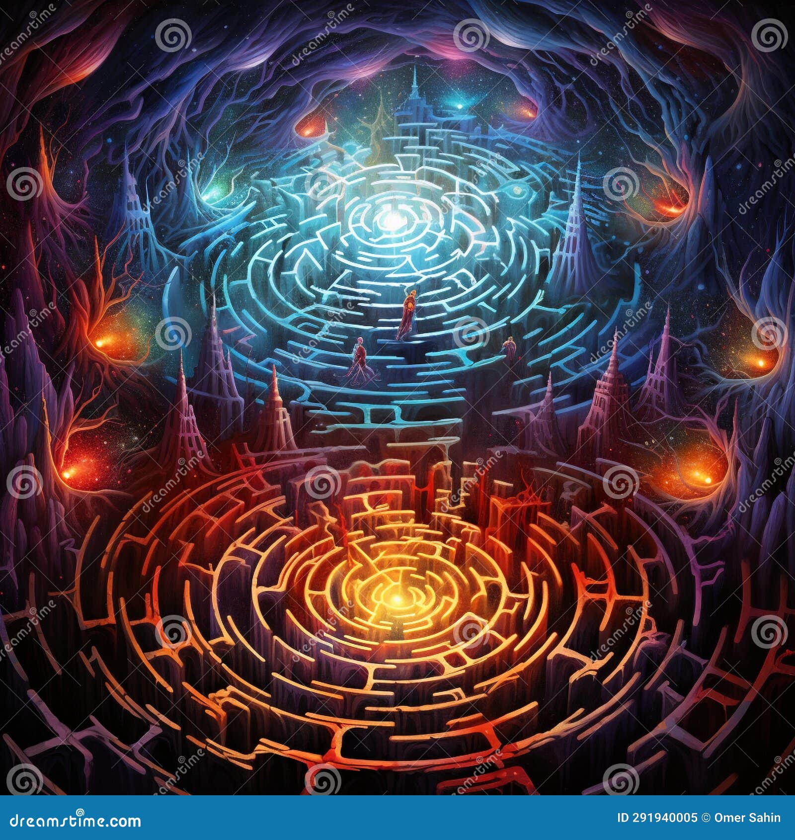 Surreal Labyrinthine Vortex - a Mesmerizing Artwork Capturing the 