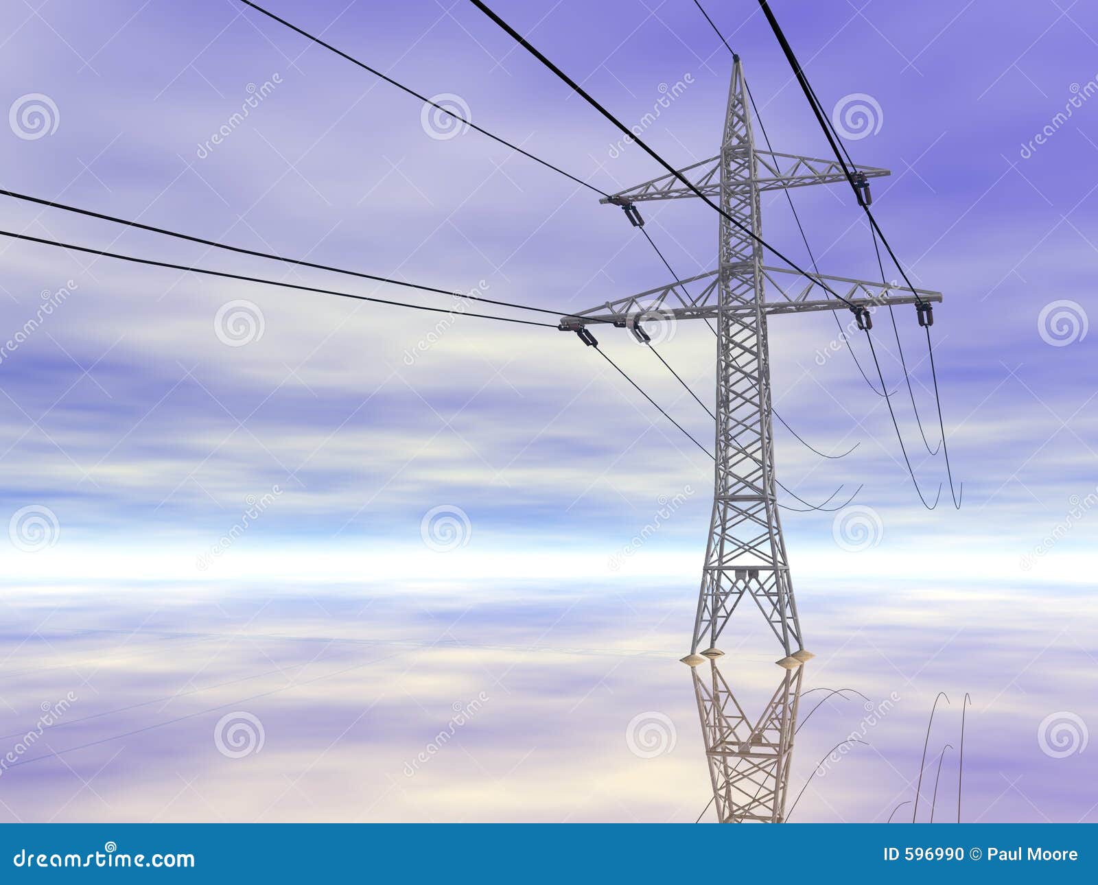 Surreal Power Lines stock illustration. Illustration of frame 596990