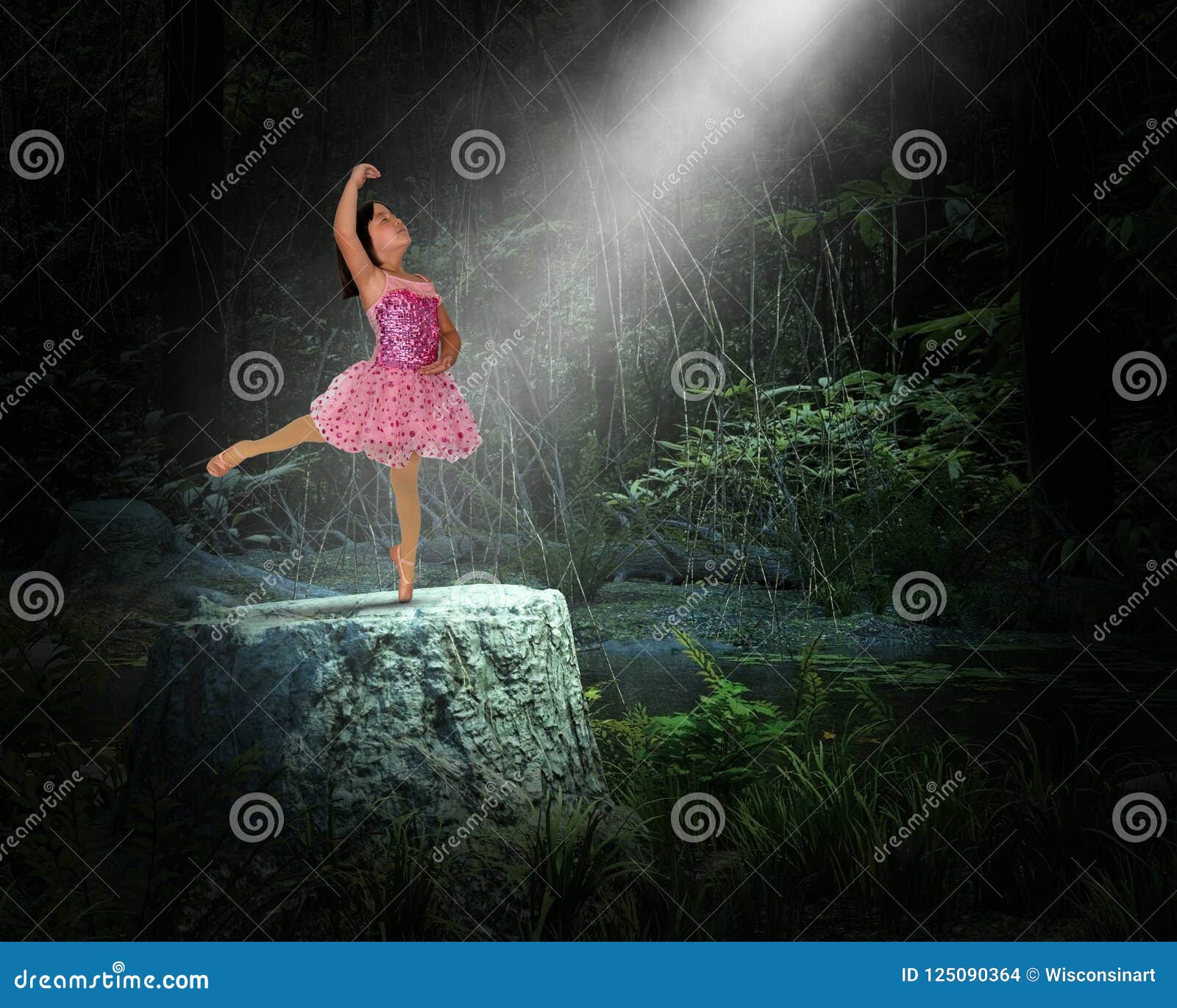 surreal young girl, nature, spiritual rebirth, dance