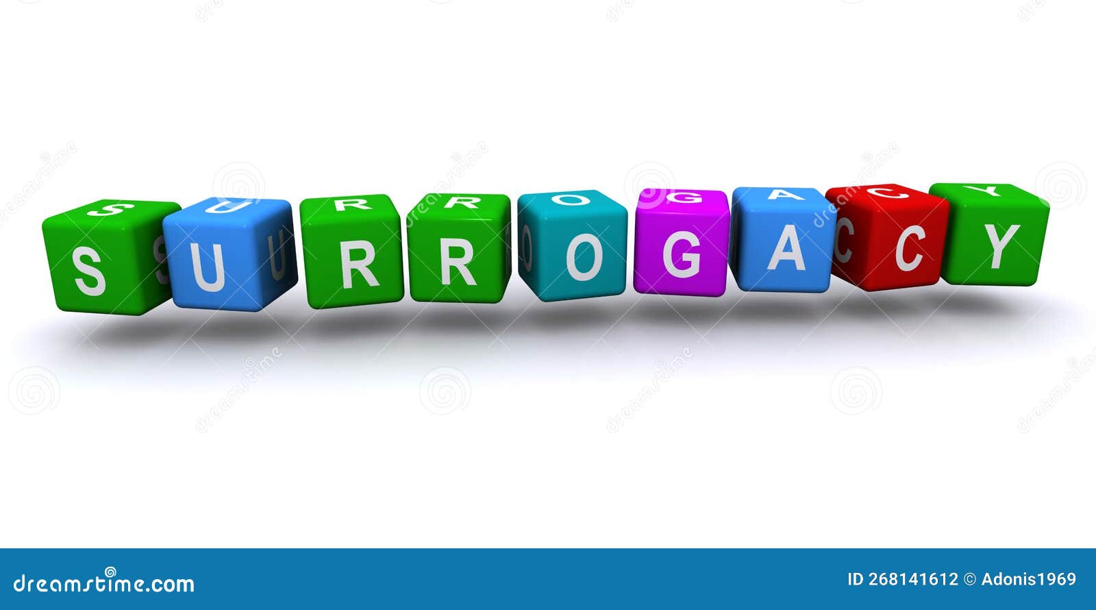 surrogacy word block on white