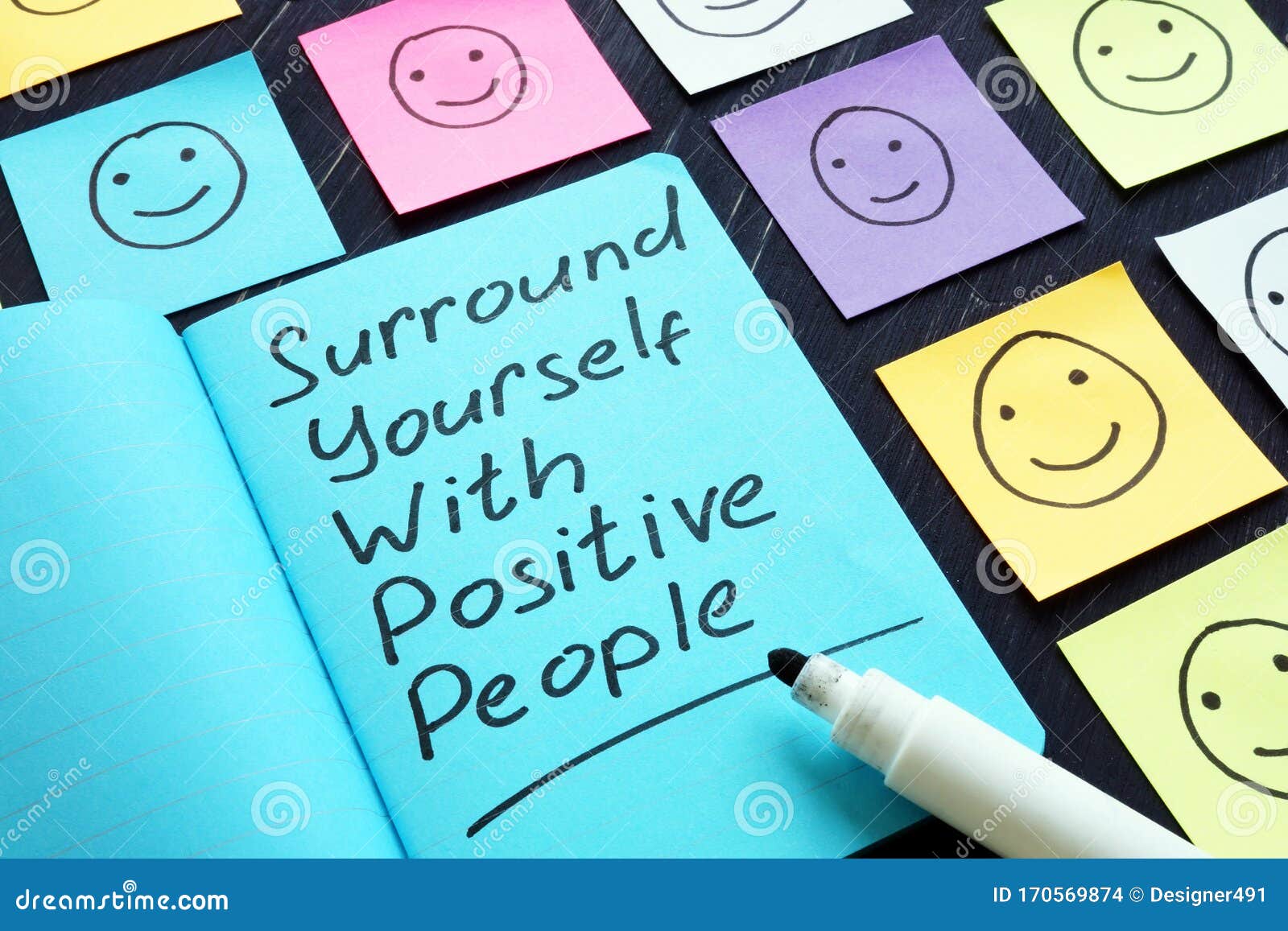 surround yourself with positive people motivation phrase