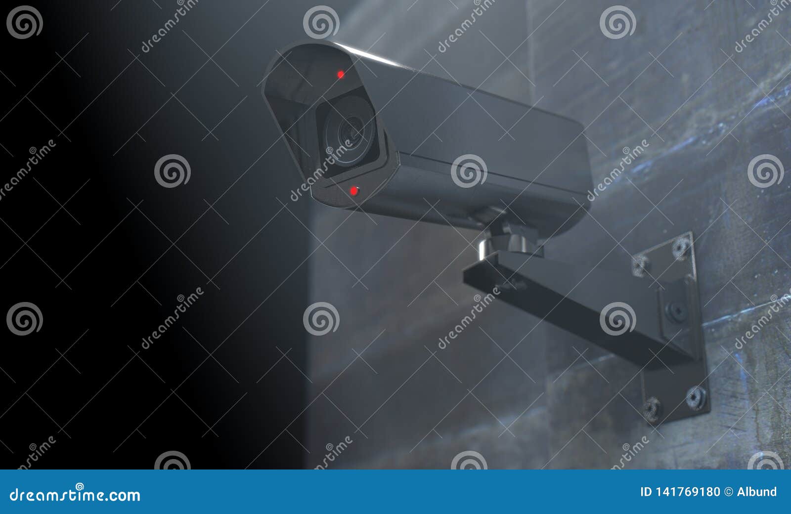 Surveillance Camera at Night Stock Illustration Illustration of