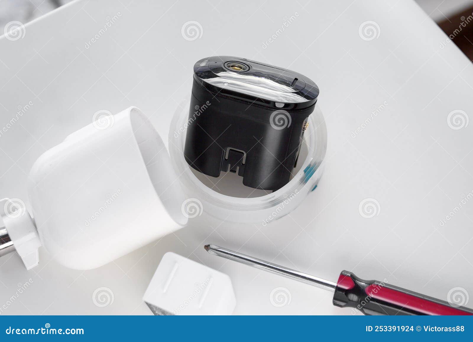 Surveillance camera repair stock photo. Image of repair 253391924