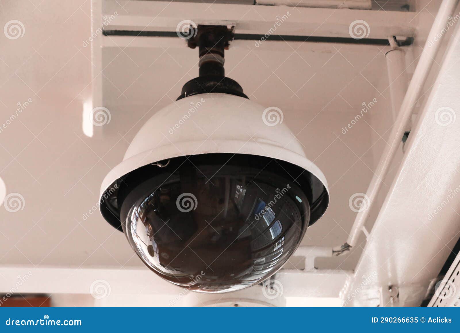Surveillance Cameras and a Loudspeaker on the Bulkhead of the Modern