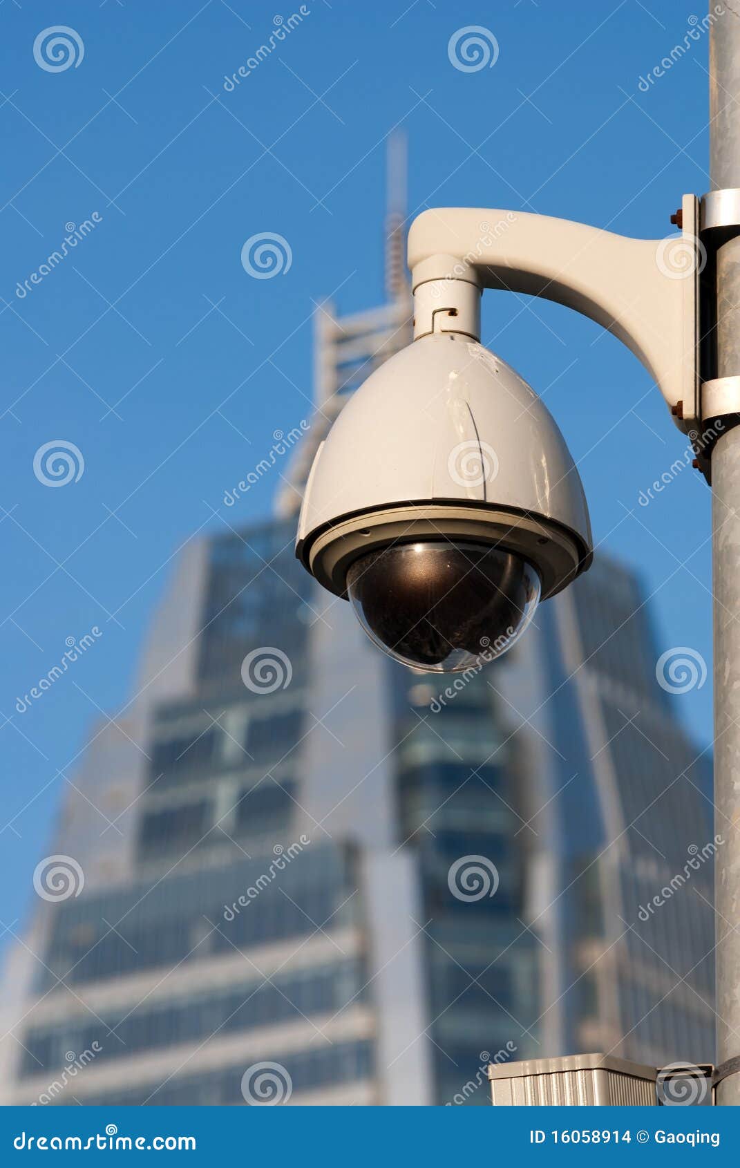 Surveillance Cameras With Office Building Backgrou Stock Photo - Image