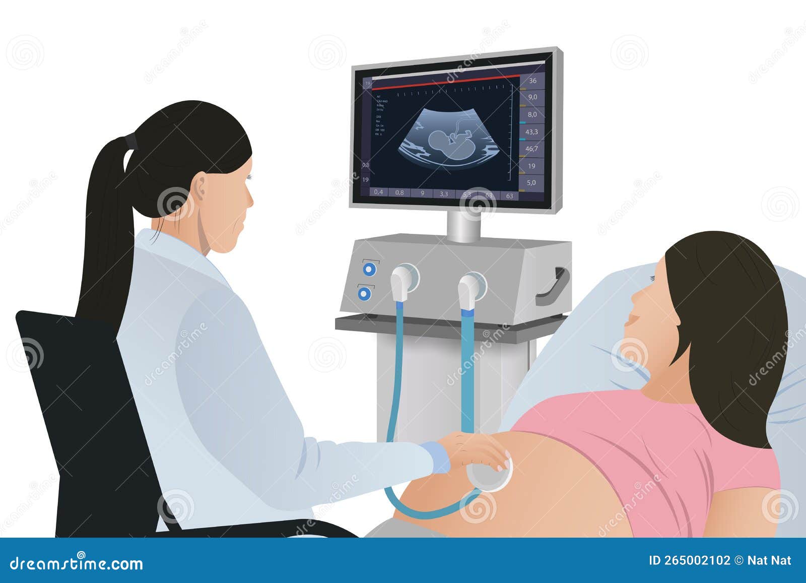 Femme Enceinte Ayant Une échographie 4d. Surveillance De La Santé Du  Patient à L'aide D'un Appareil à Ultrasons