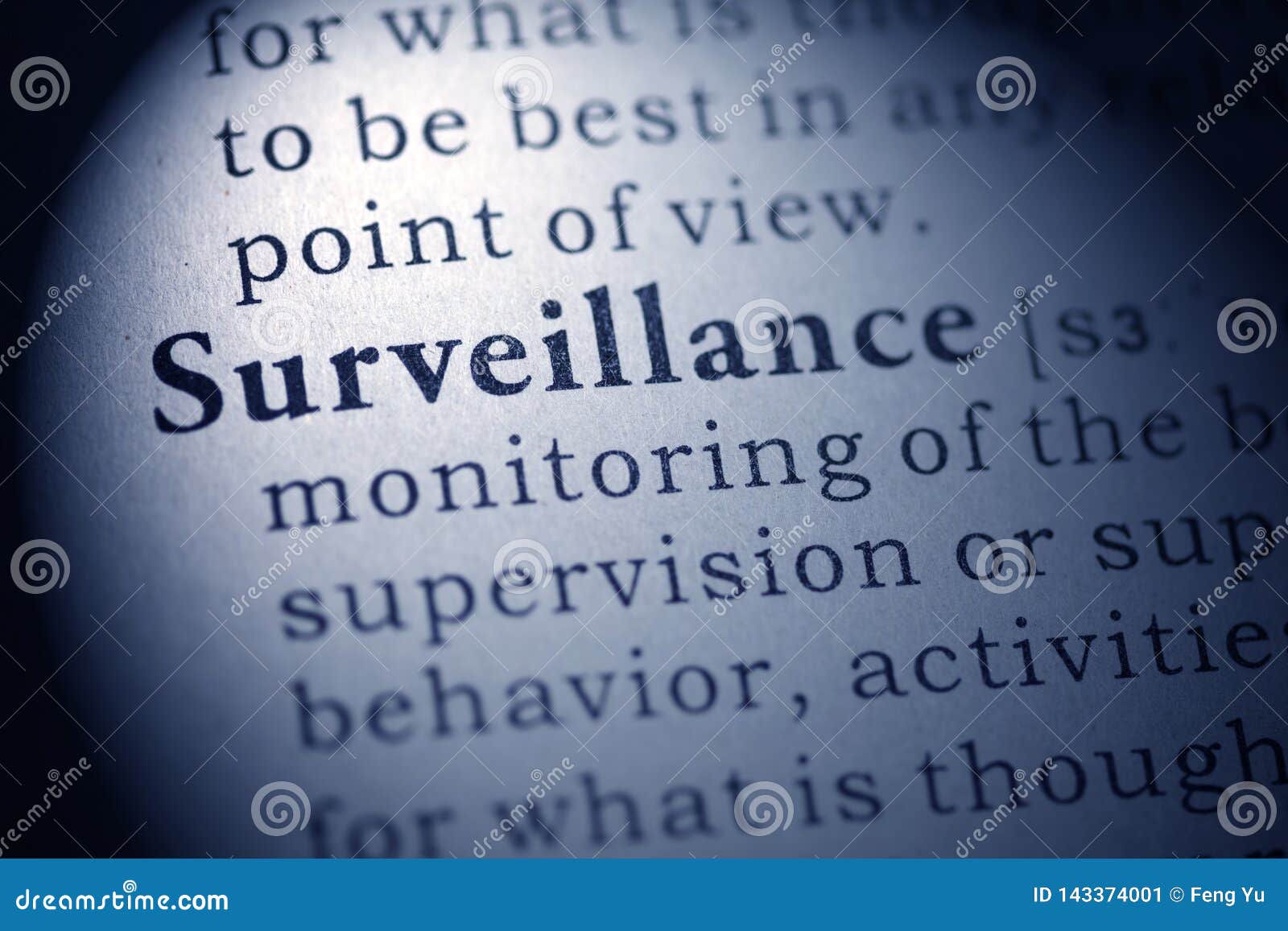 Definition of the Word Surveillance Stock Image Image of word